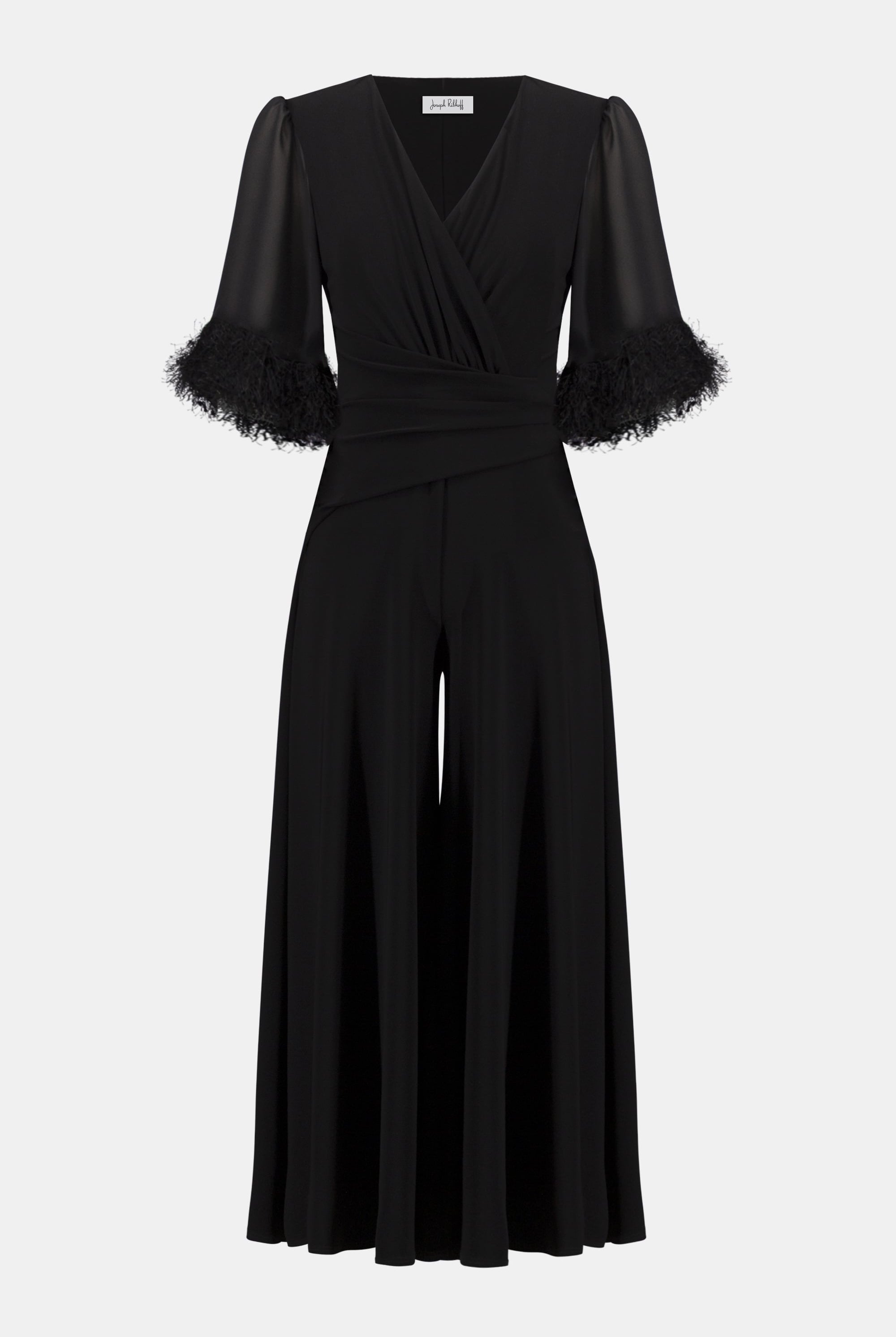 Signature | Silky Knit Wide Leg Jumpsuit With Chiffon Sleeves