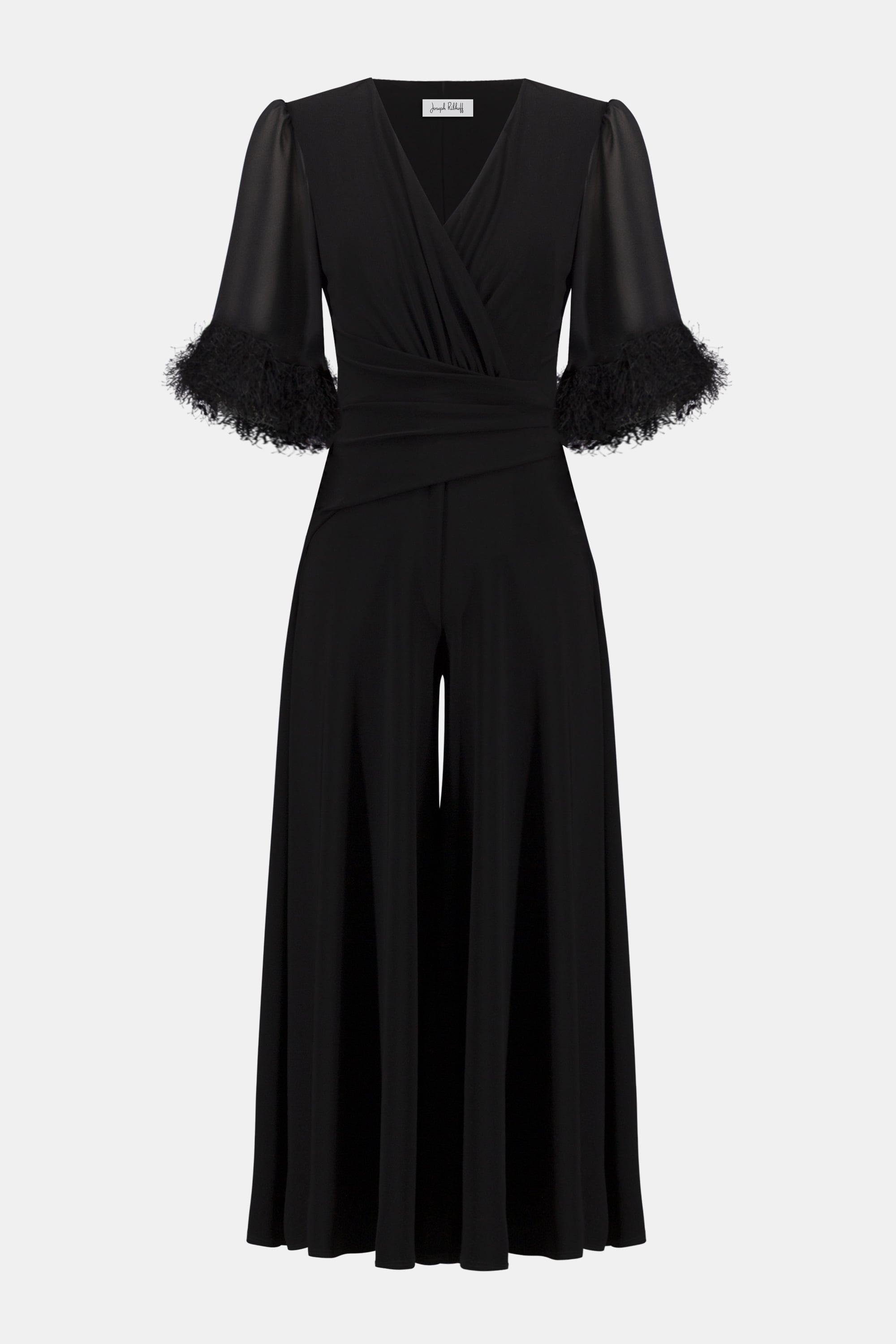 Signature | Silky Knit Wide Leg Jumpsuit With Chiffon Sleeves
