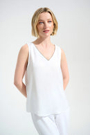 Joseph Ribkoff Signature | Recycled Satin Straight Top With Rhinestones Trim-261782