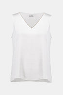 Joseph Ribkoff Signature | Recycled Satin Straight Top With Rhinestones Trim-261782