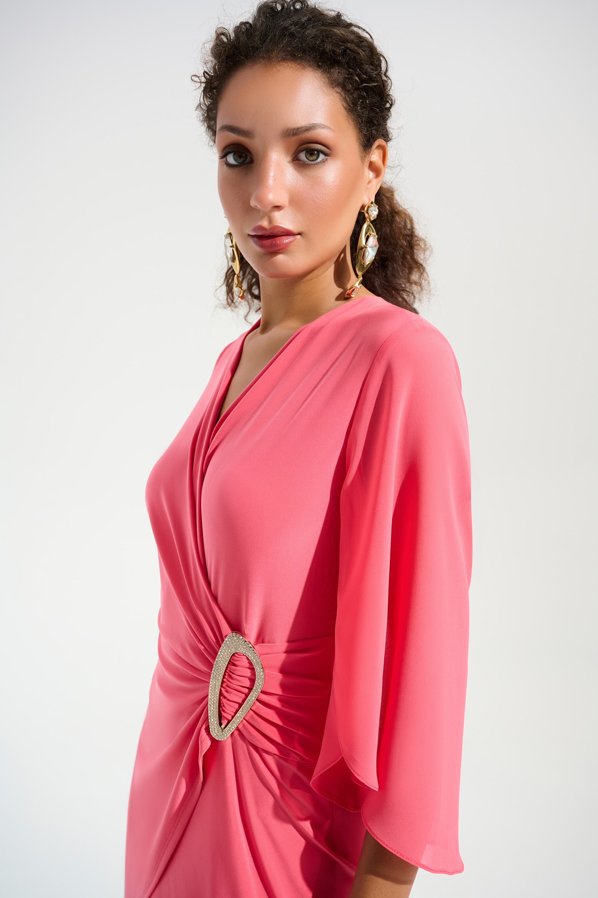 Signature | Silky Knit Culotte Jumpsuit With Chiffon Sleeves