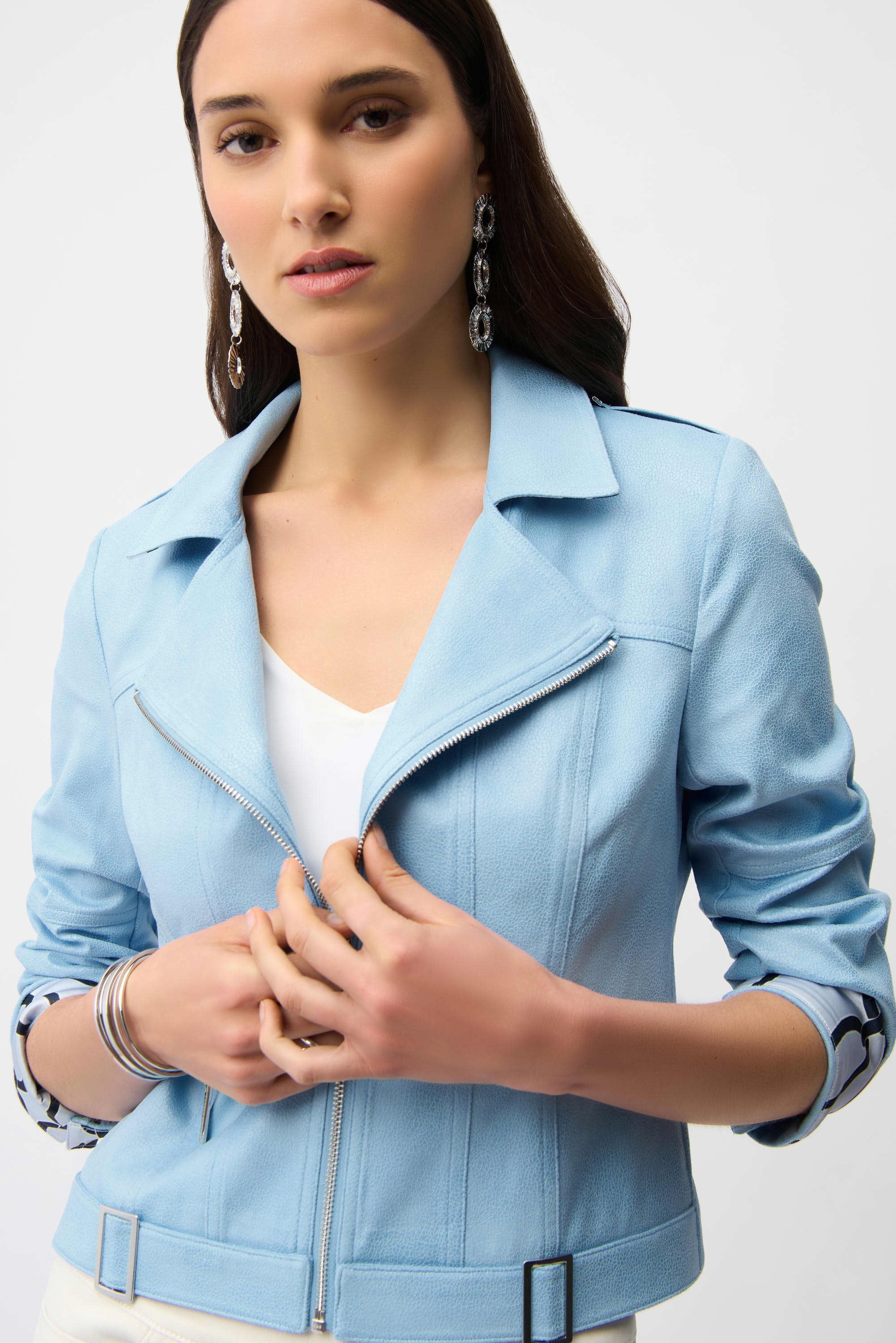 Joseph Ribkoff Foiled Faux Suede Fitted Jacket-261910