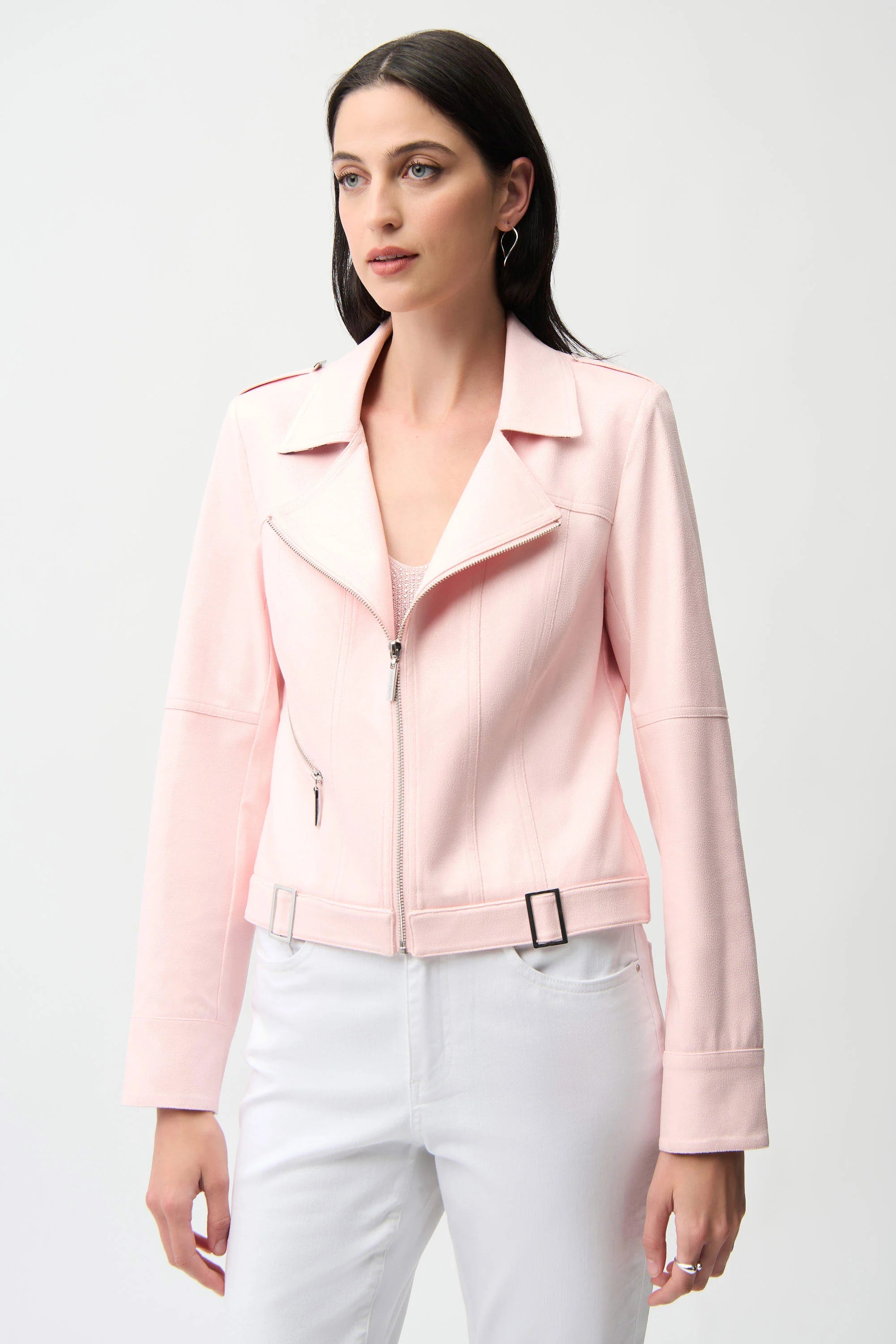 Joseph Ribkoff Foiled Faux Suede Fitted Jacket-261910