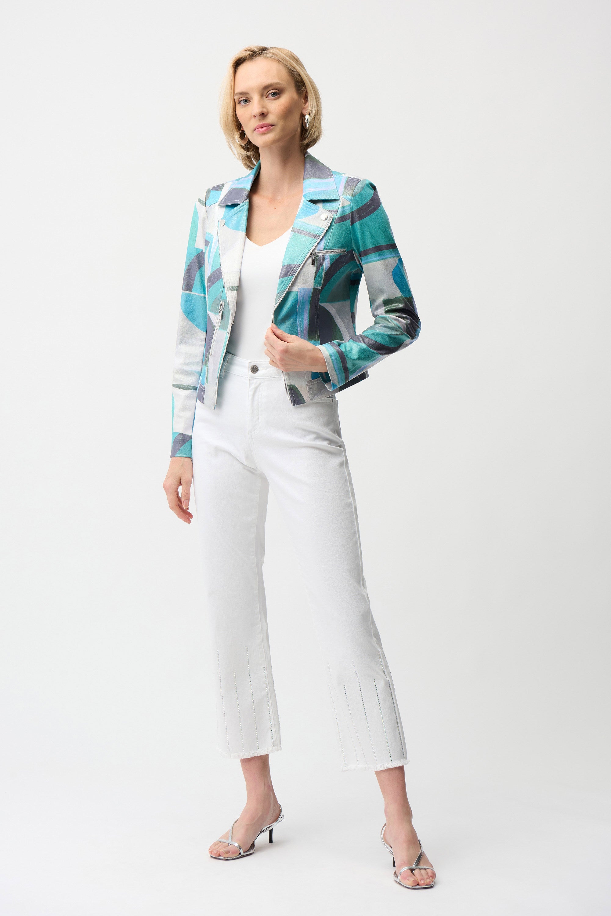 Joseph Ribkoof Geometric Print Fitted Jacket-261911