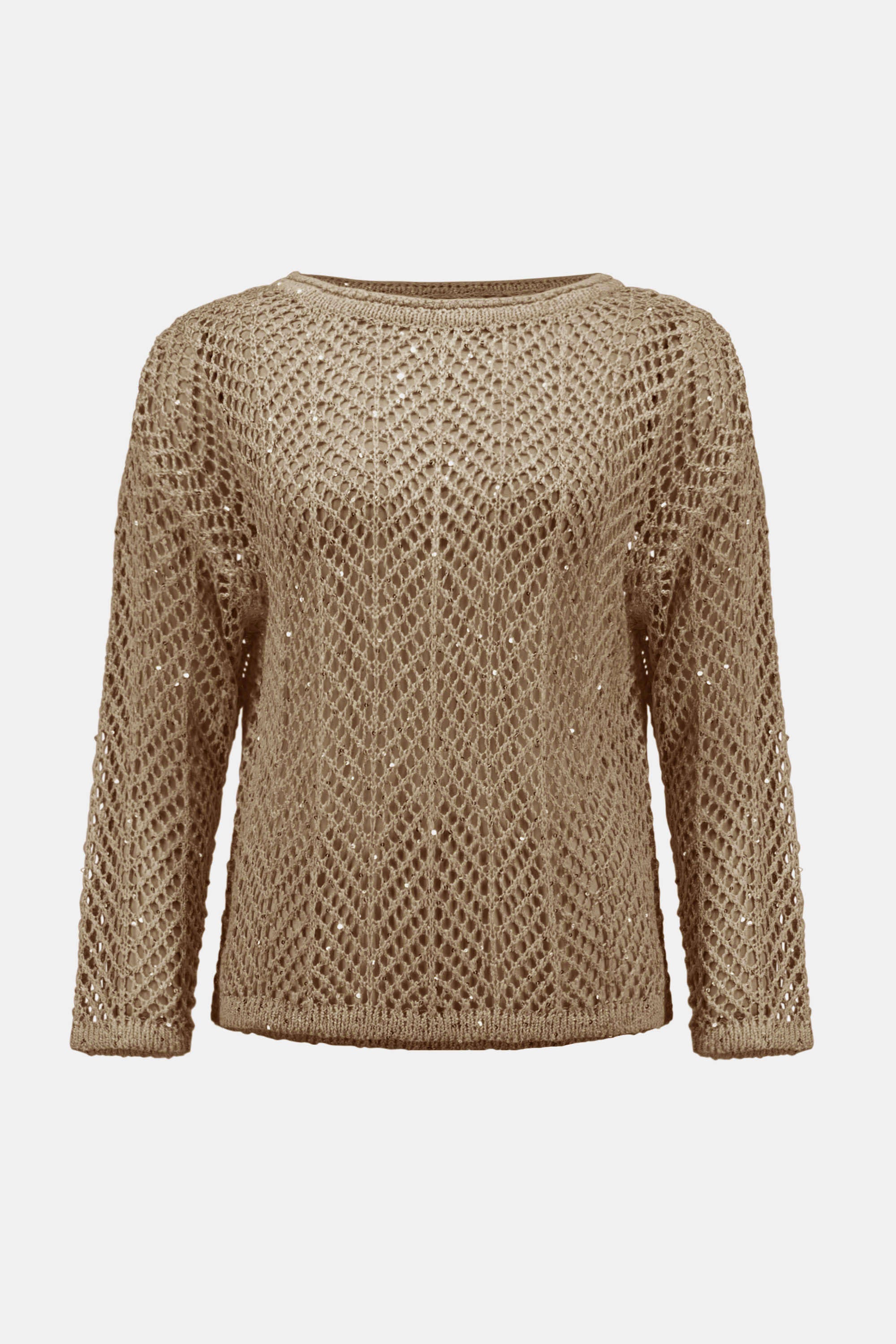 Joseph Ribkoff Sequins Yarn Chevron Print Long Sleeve Sweater-261915