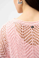 Joseph Ribkoff Sequins Yarn Chevron Print Long Sleeve Sweater-261915