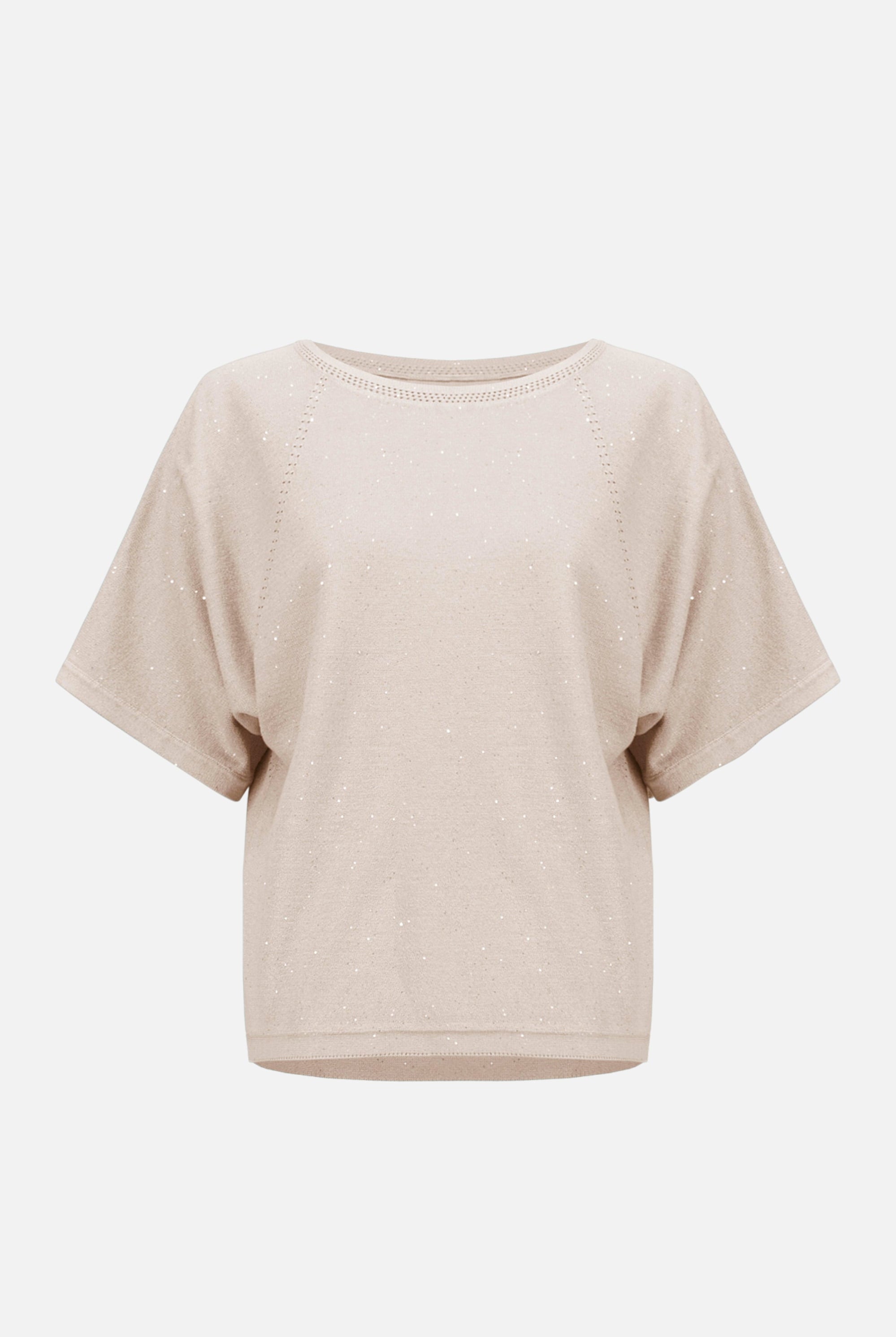 Sequins Yarn Short Sleeve Sweater