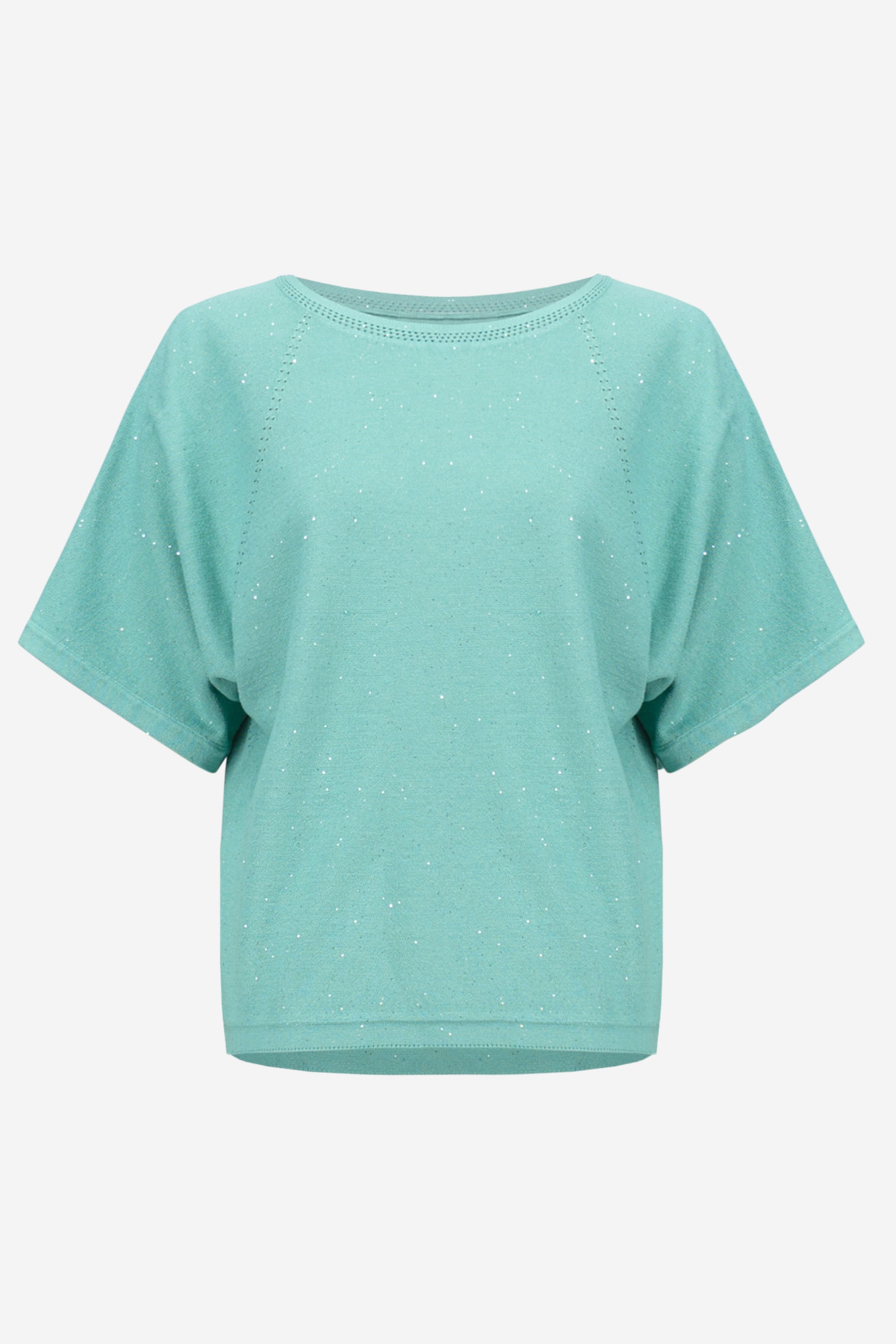 Sequins Yarn Short Sleeve Sweater