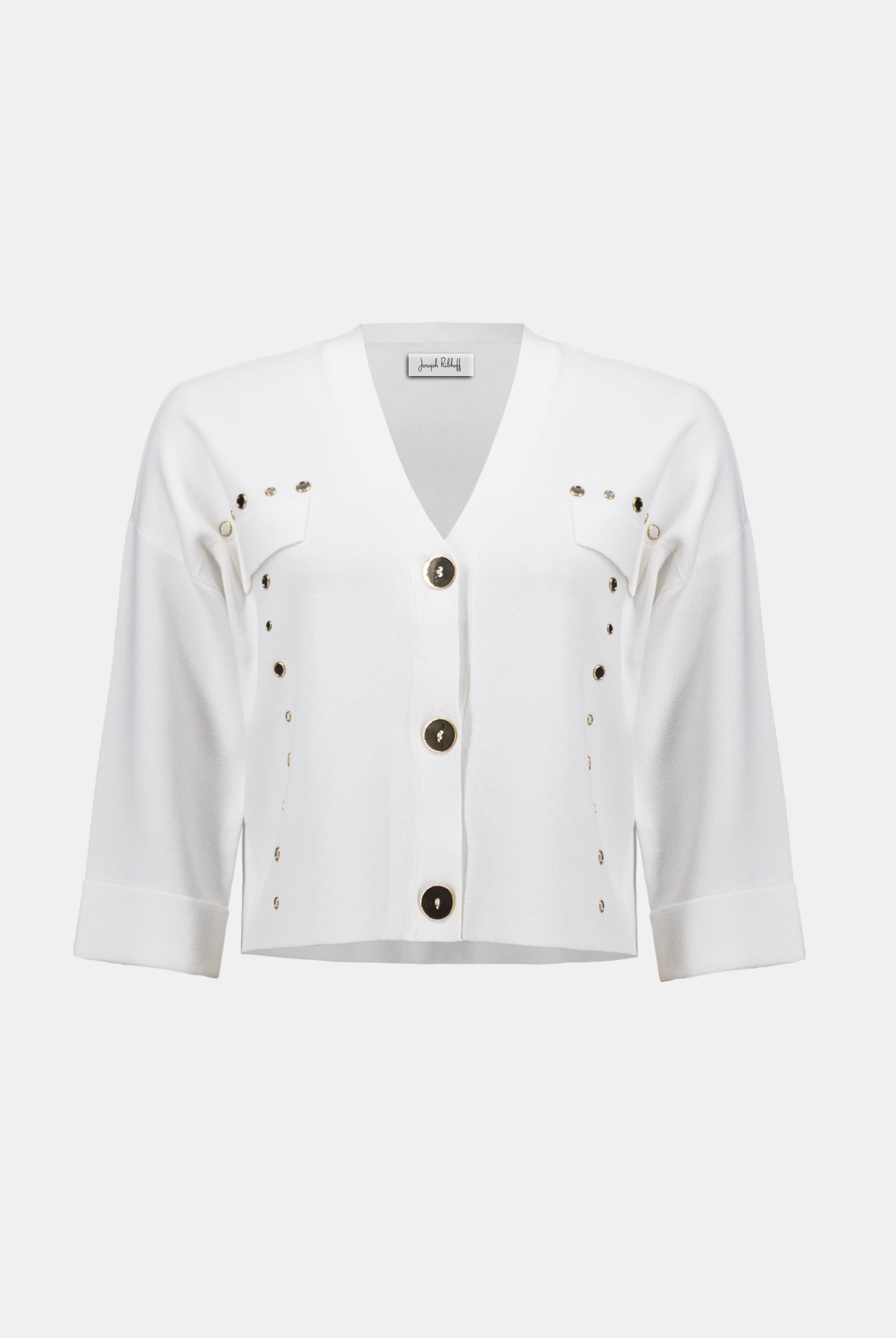 Viscose Blend Cardigan with Gold Buttons