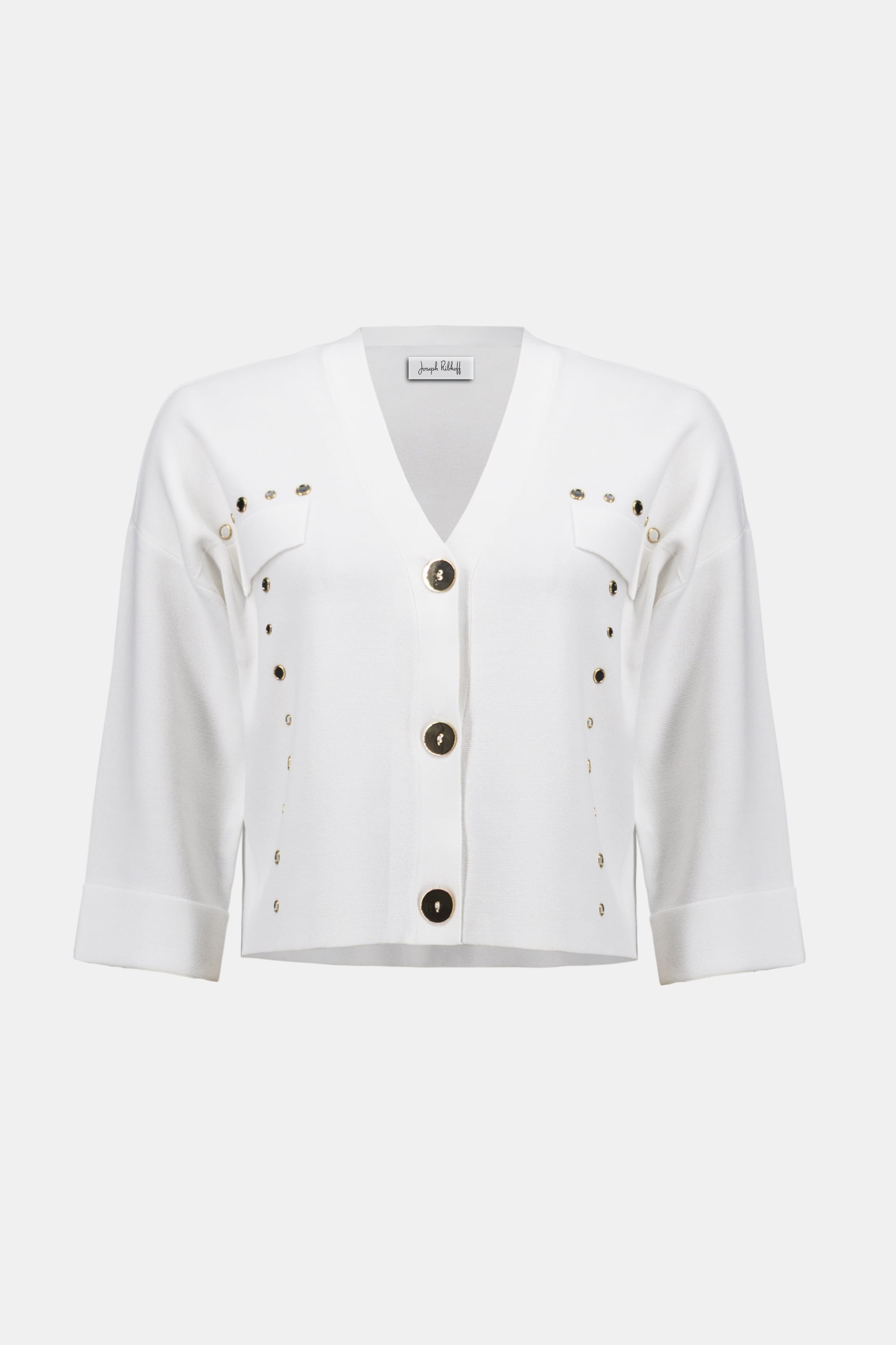 Viscose Blend Cardigan with Gold Buttons