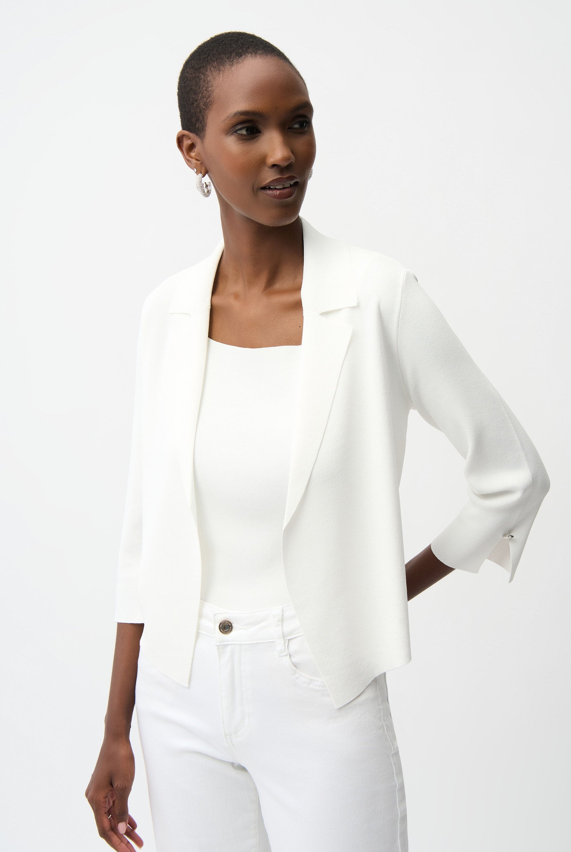 Viscose Blend Open-Front Cardigan