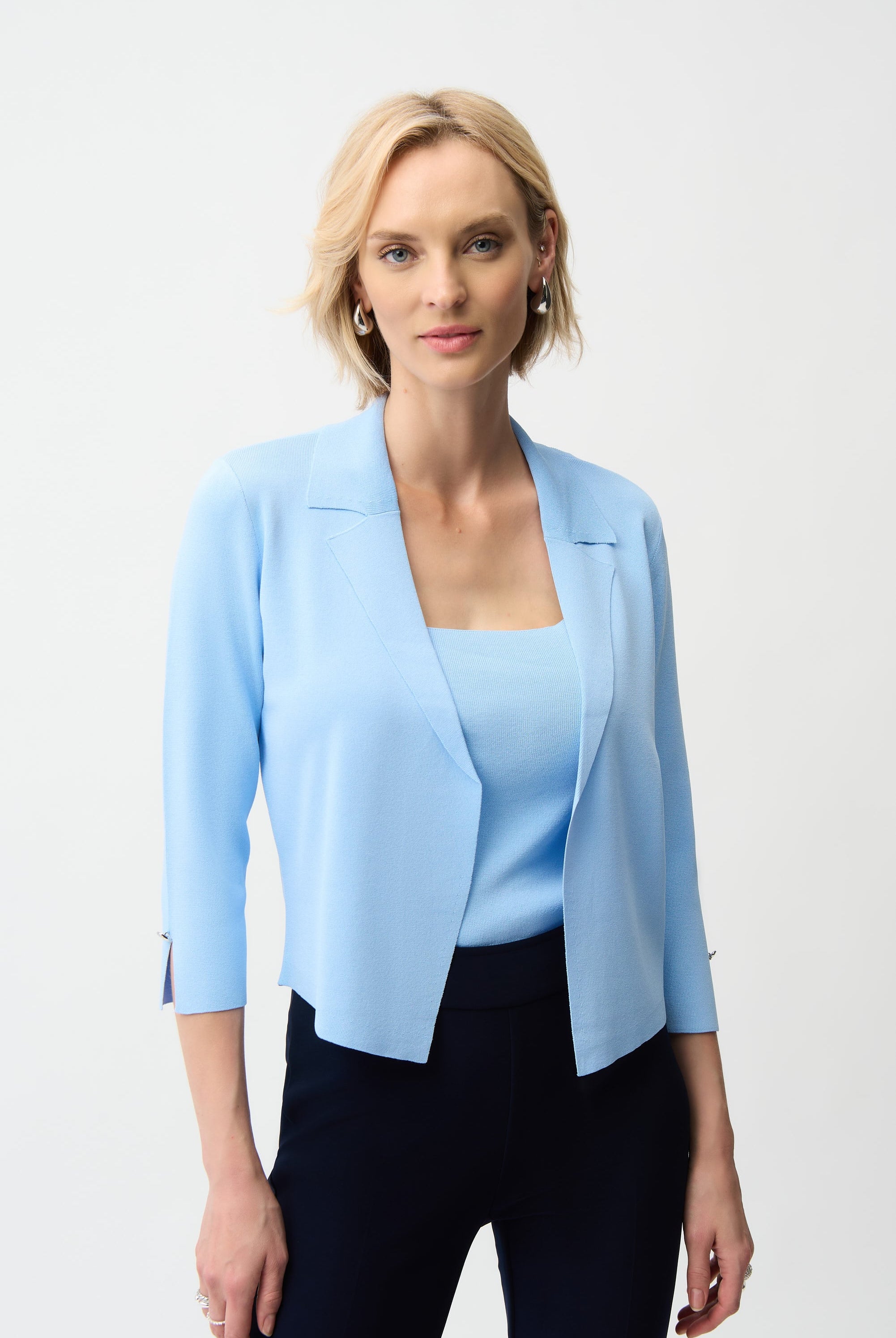 Viscose Blend Open-Front Cardigan