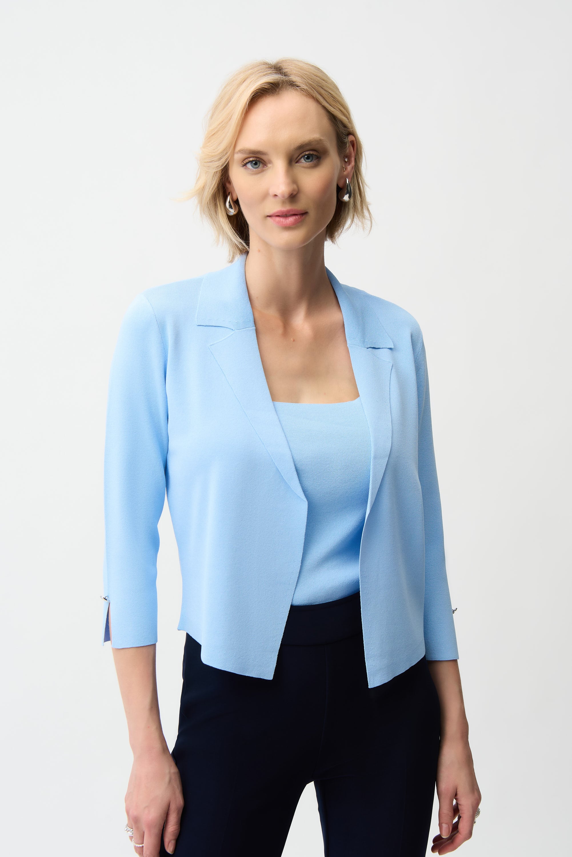 Viscose Blend Open-Front Cardigan