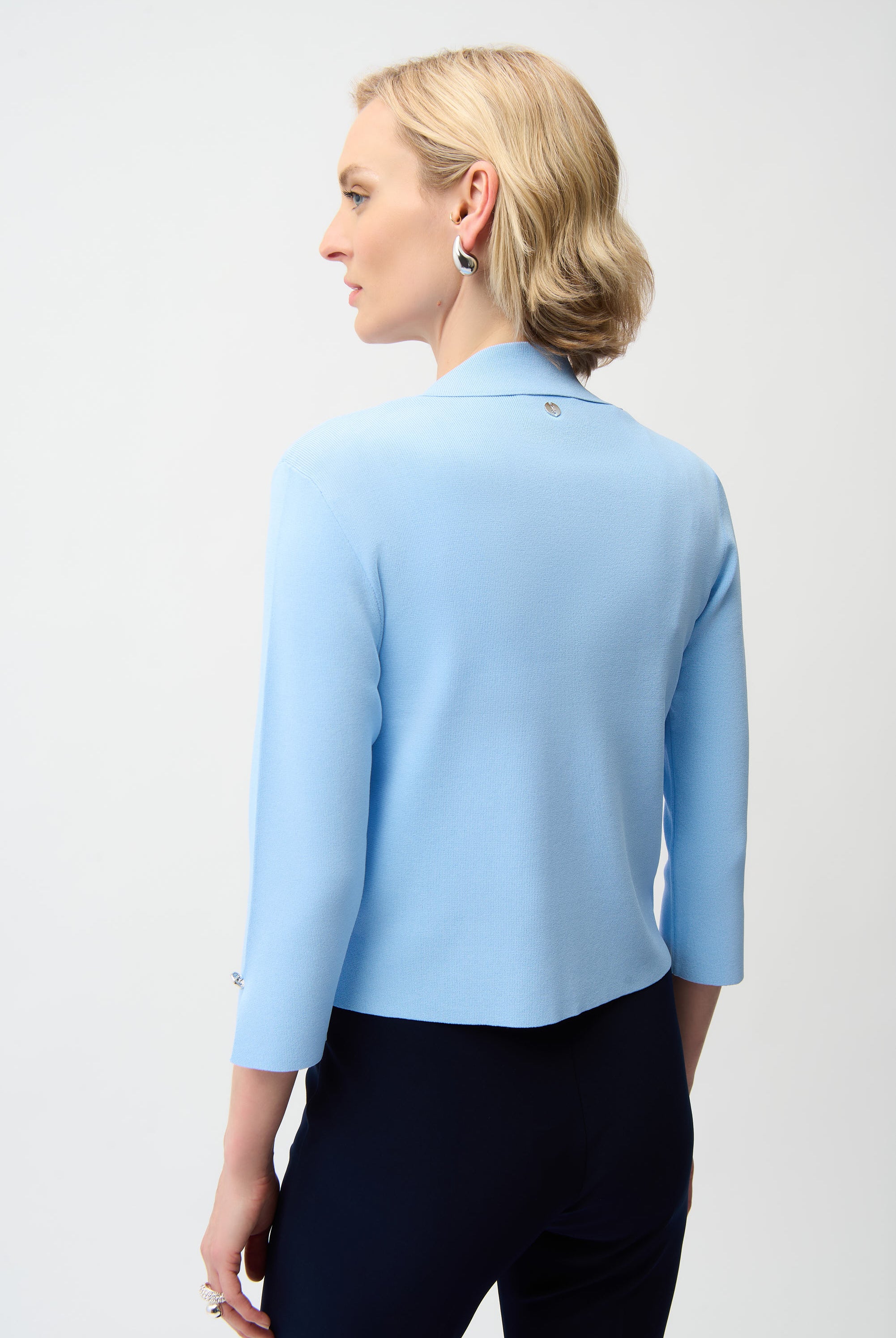 Viscose Blend Open-Front Cardigan