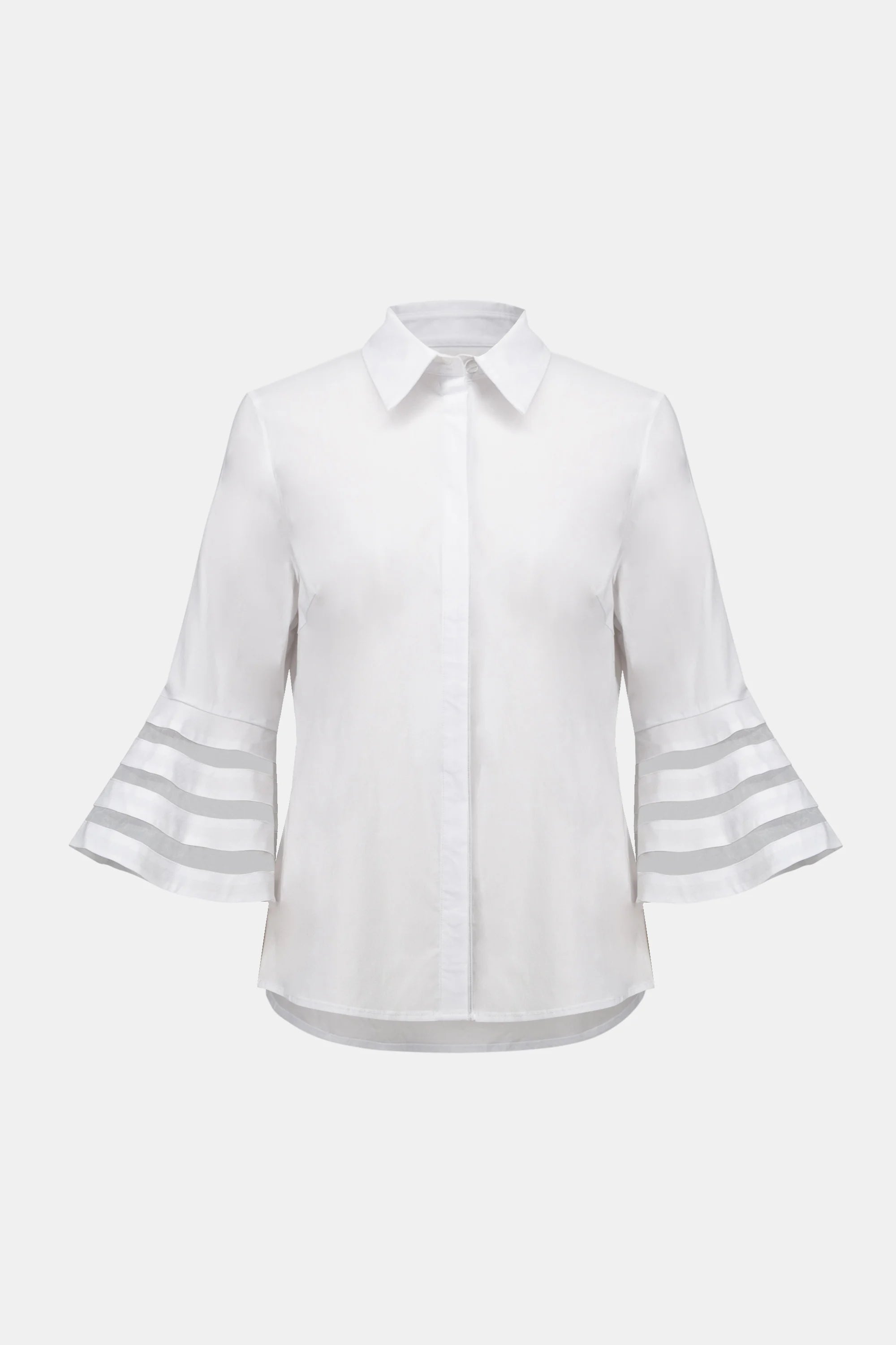 Joseph Ribkoff Straight Blouse with Organza Bell Sleeves-261933