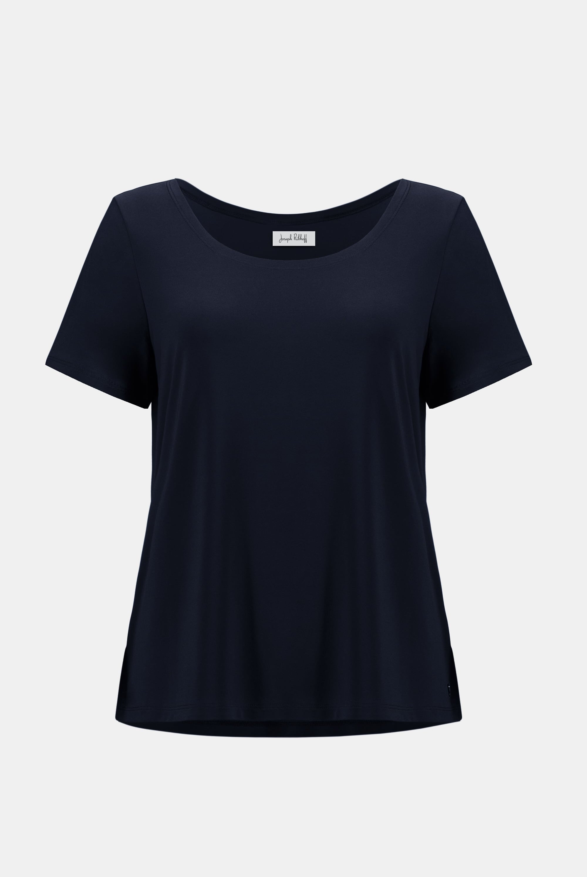 Silky Knit Fit and Flare Short Sleeve Top