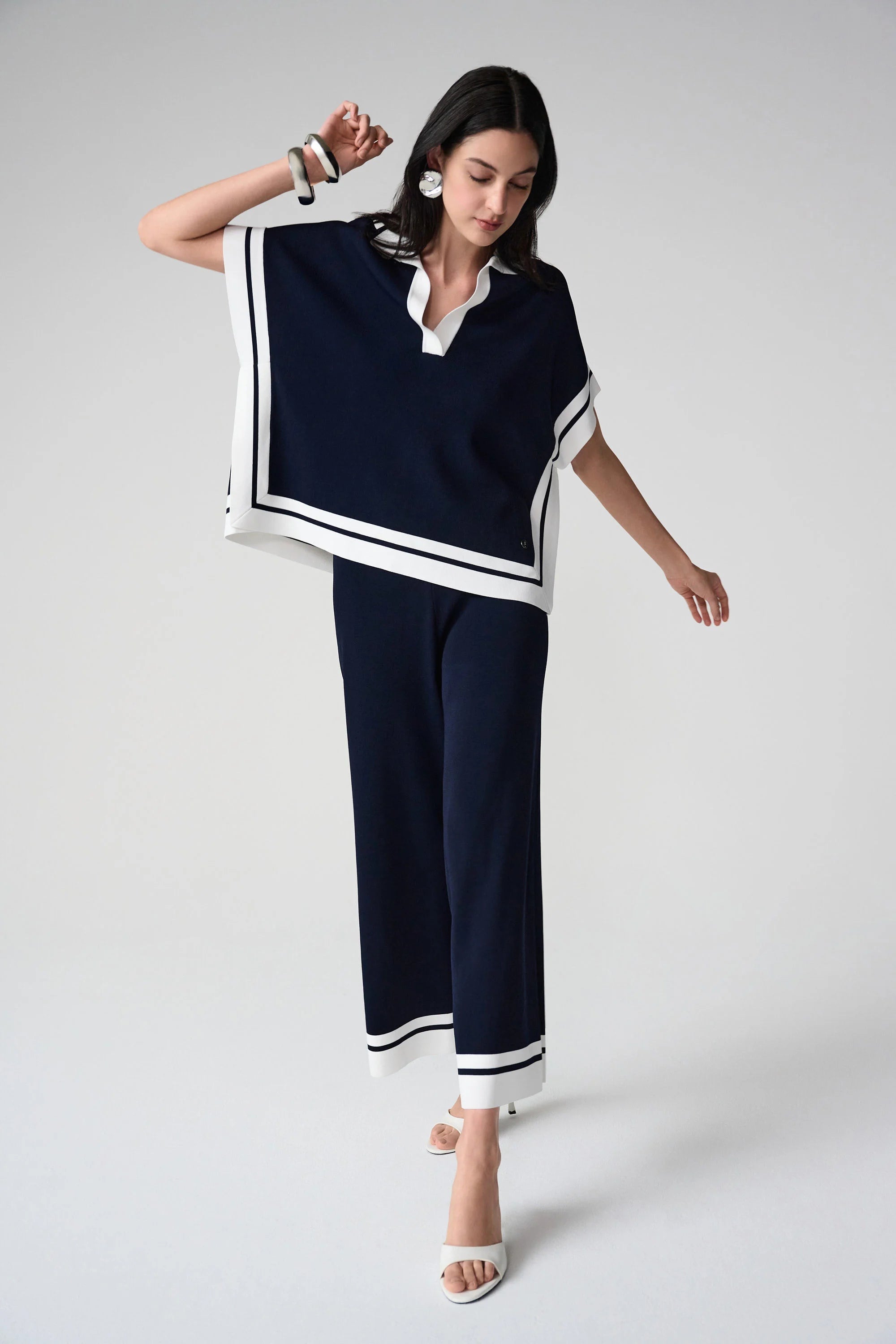 Joseph Ribkoff Viscose Blend Culotte pants With Stripe Detail-261942