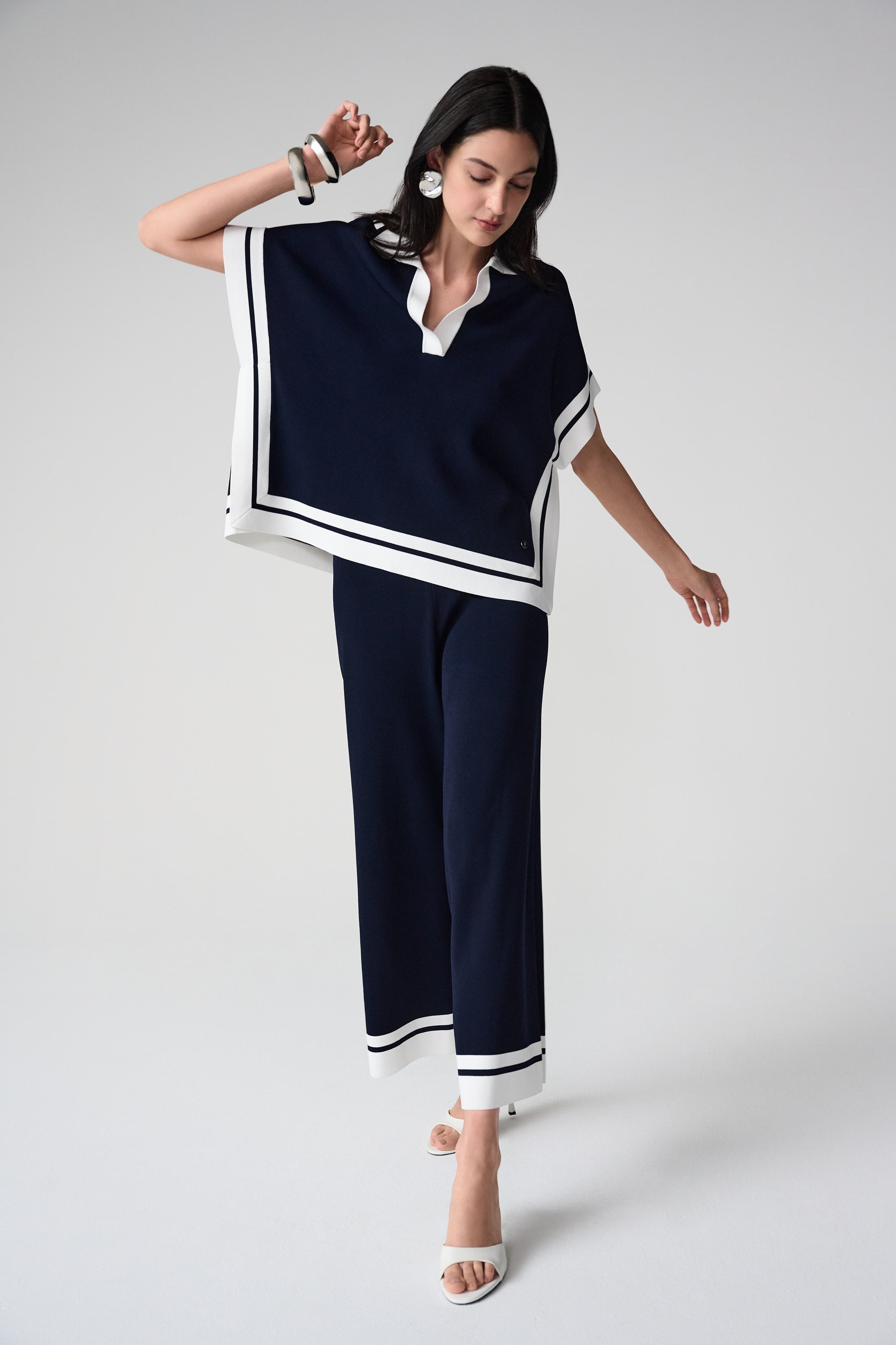 Viscose Blend Culotte pants With Stripe Detail