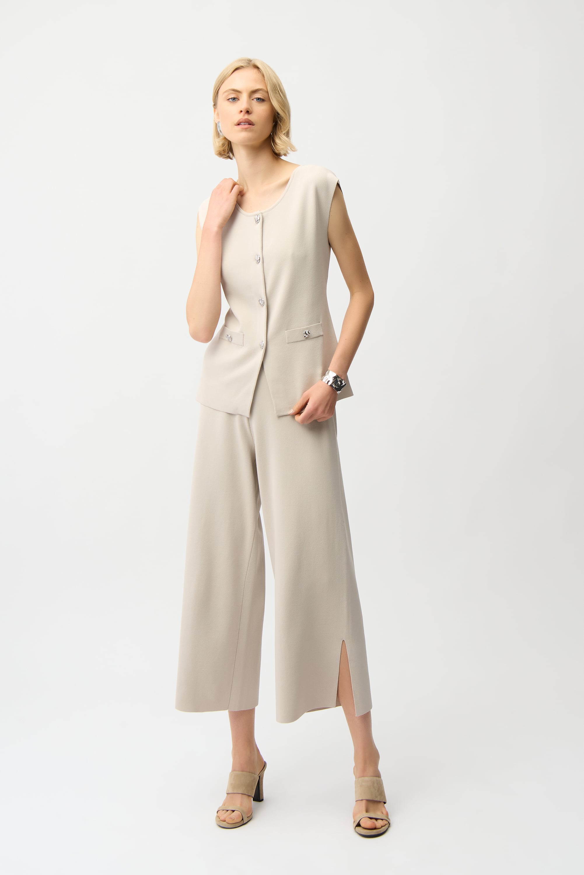 Viscose Blend Culotte Pants