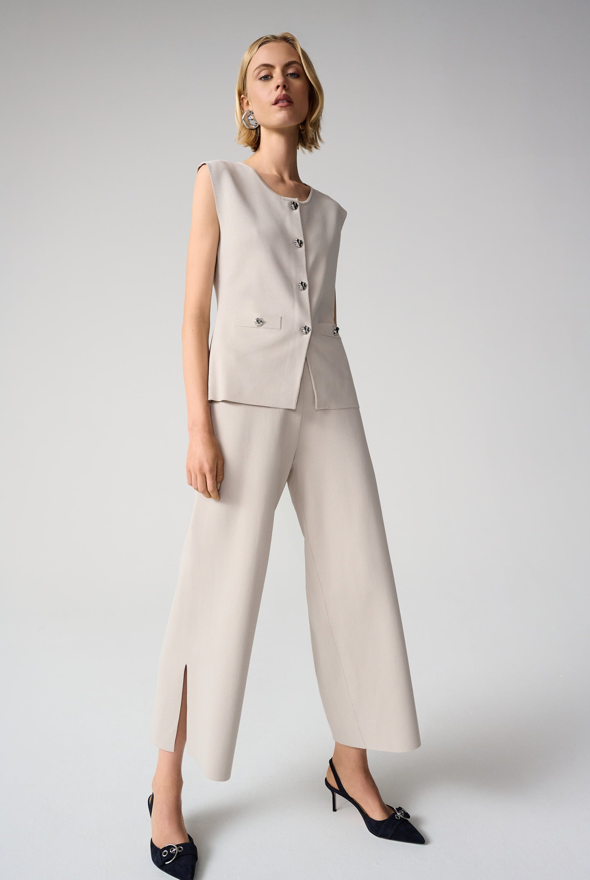 Viscose Blend Culotte Pants