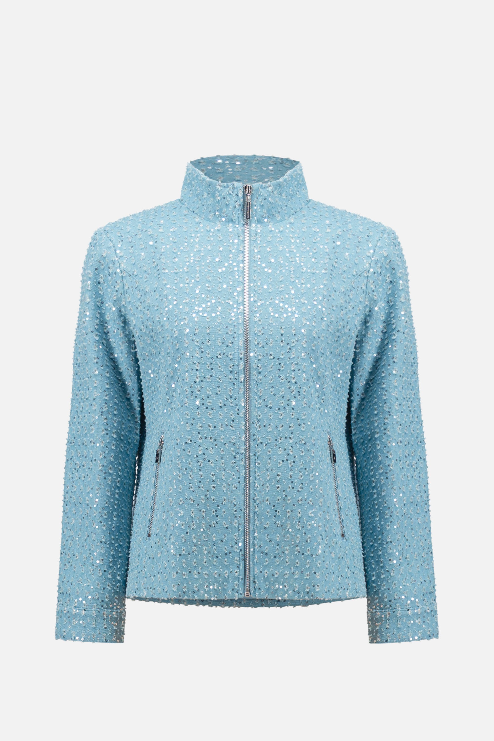 Denim Jacket With Allover Sequins