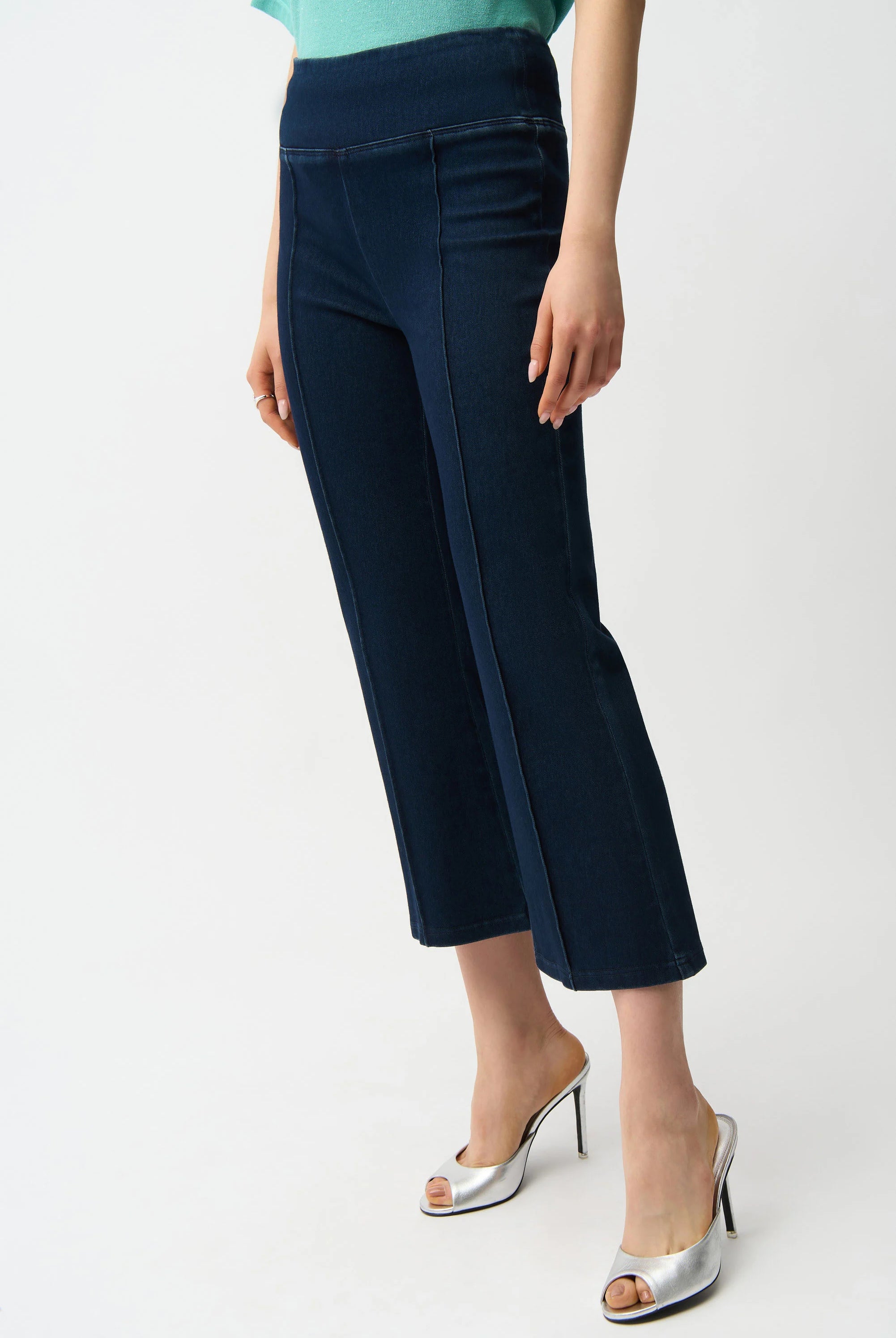 Joseph RIbkoff Knit Denim Cropped Flare Pant | Unique Apparel USA