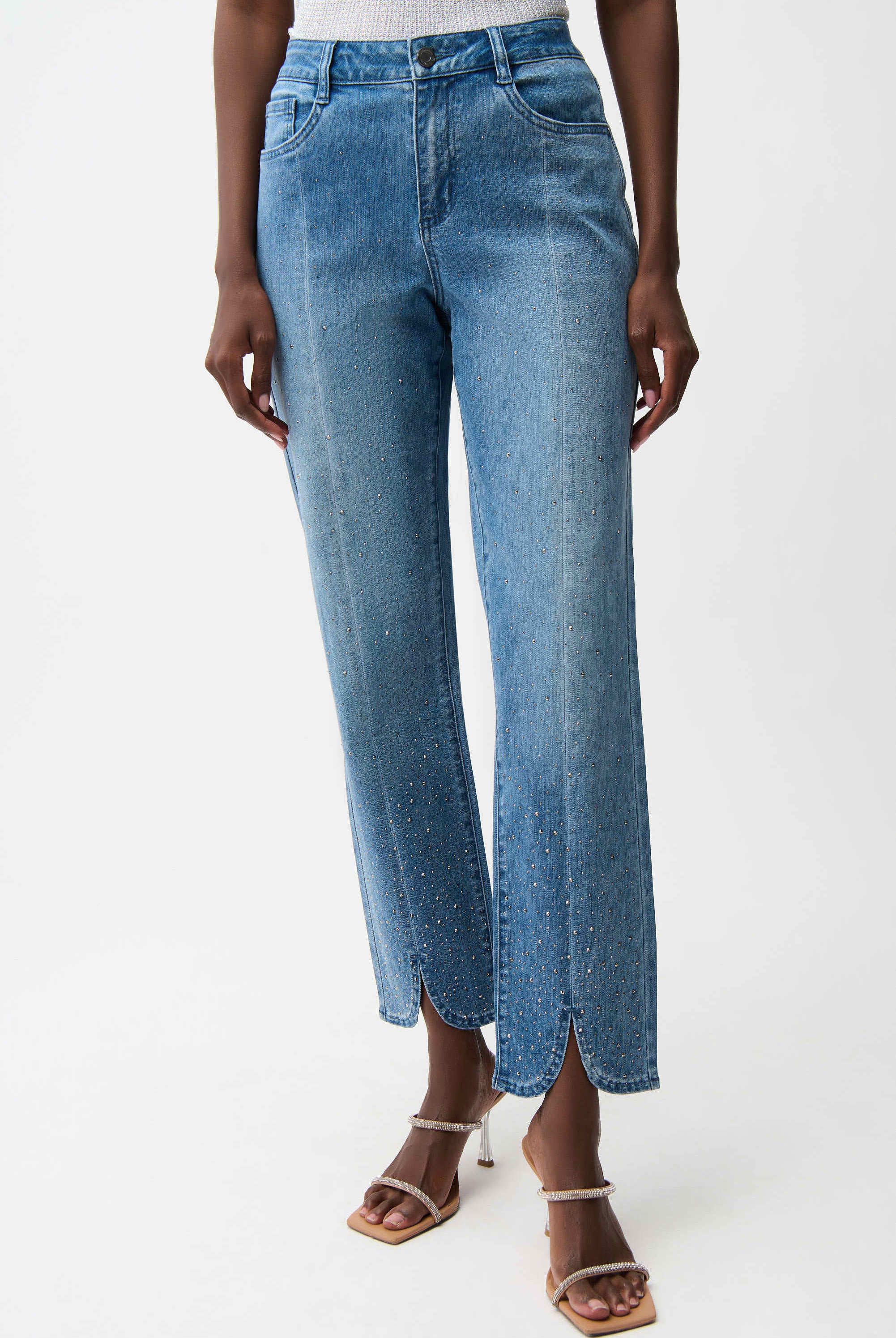 Joseph Ribkoff Slim Leg Jeans With Rhinestone Detail | Unique Apparel USA