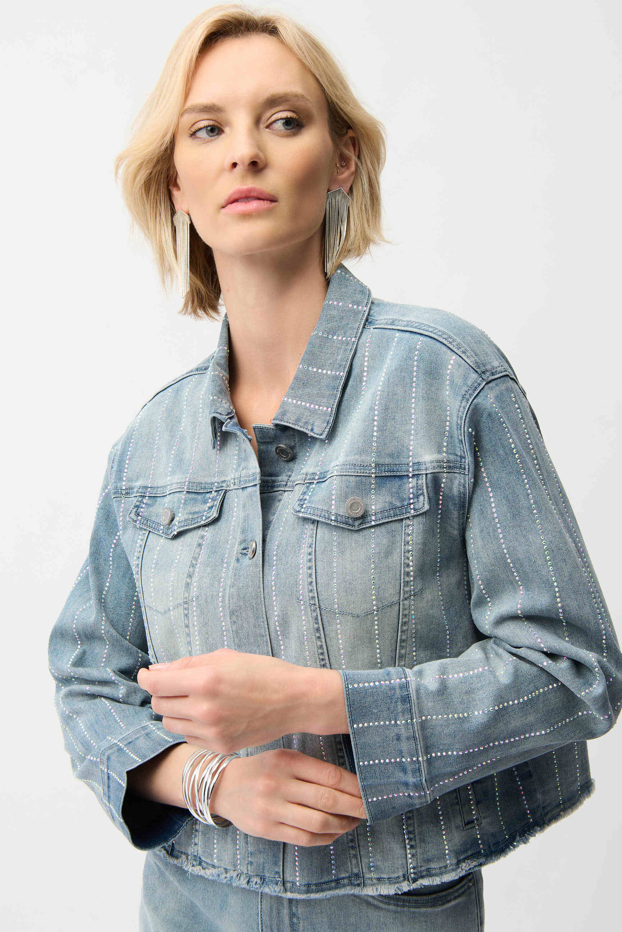 Joseph Ribkoff Denim Jacket With Rhinestones-261958