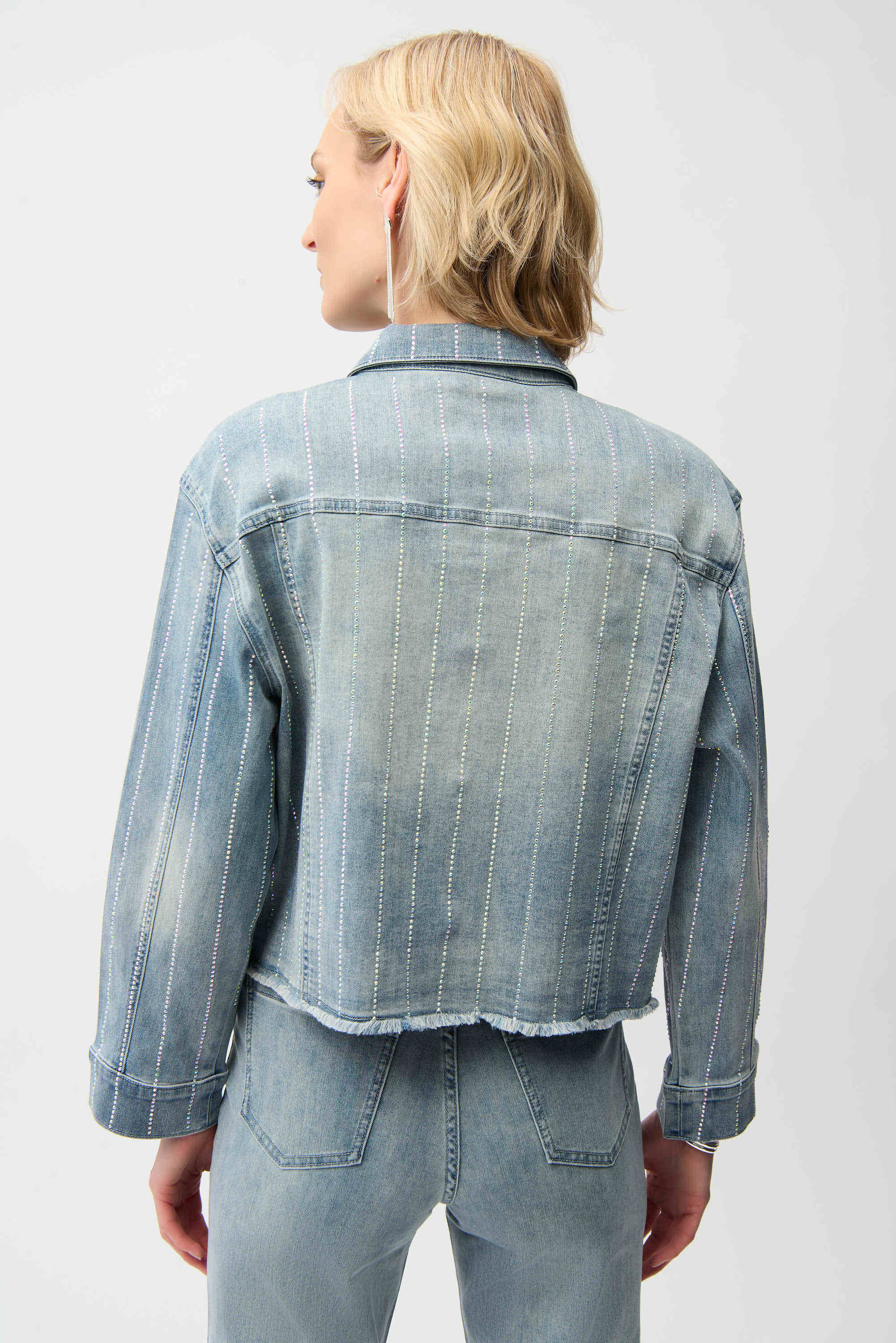 Joseph Ribkoff Denim Jacket With Rhinestones-261958