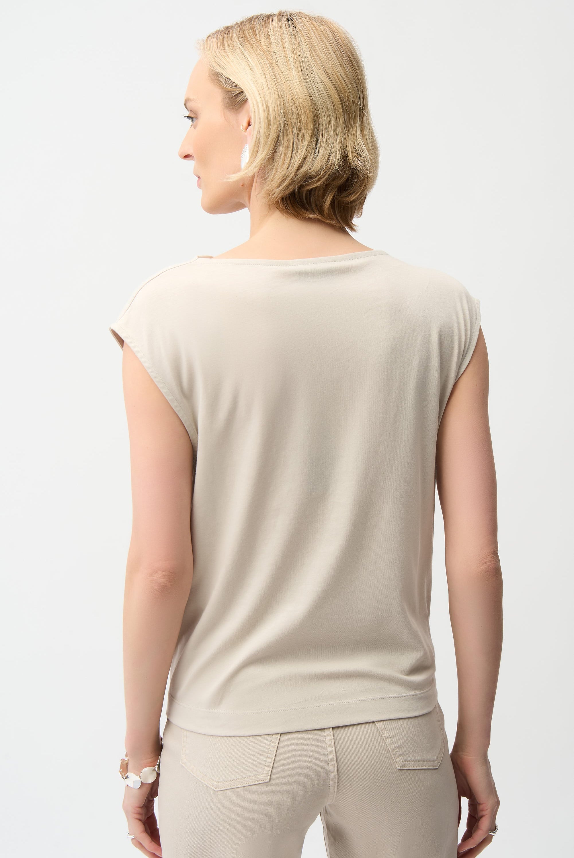 Cotton Top With Asymmetrical Collar