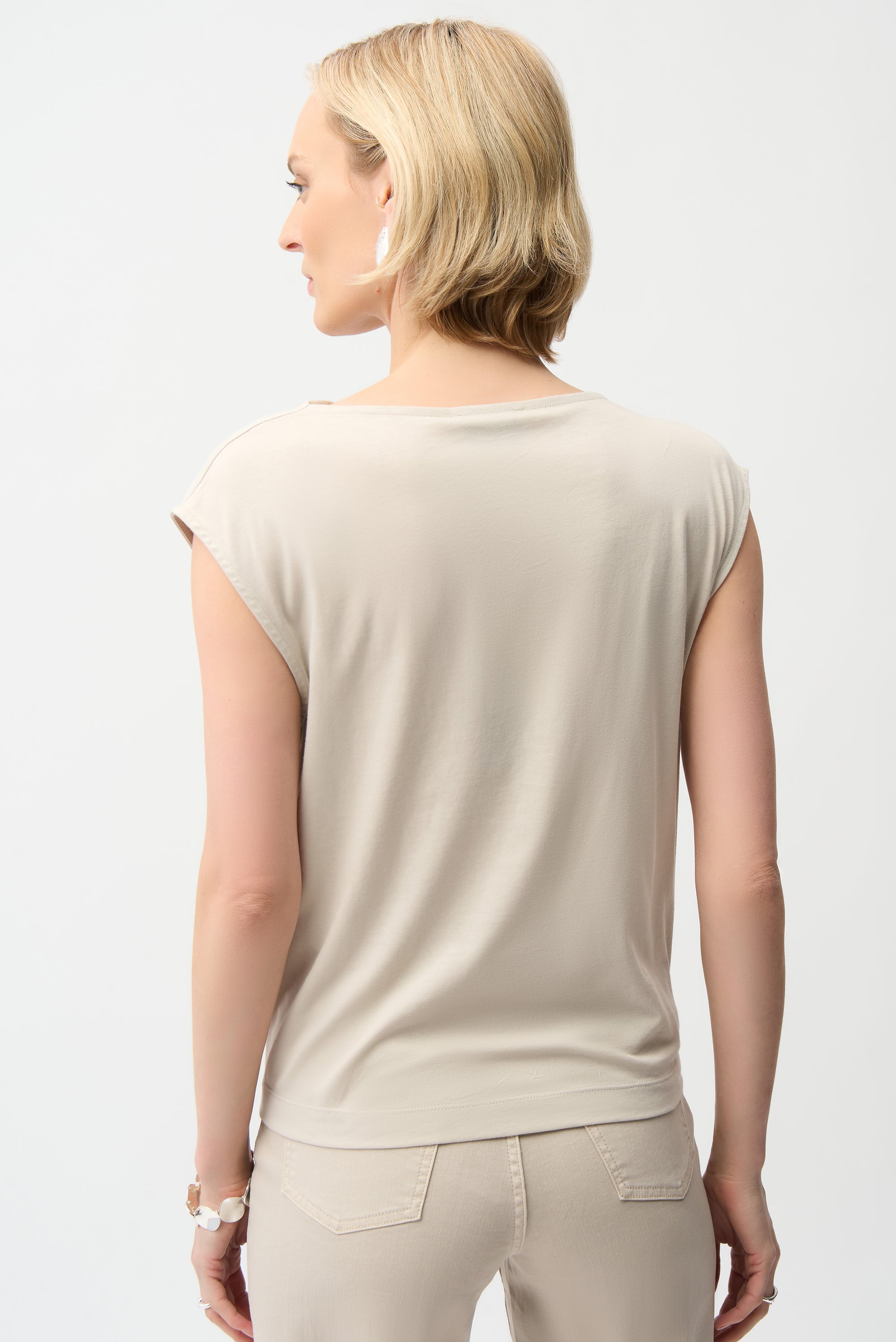 Cotton Top With Asymmetrical Collar
