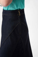 Jospeh Ribkoff Denim Flare Skirt With Exposed Zipper-261969