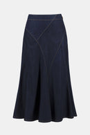 Jospeh Ribkoff Denim Flare Skirt With Exposed Zipper-261969