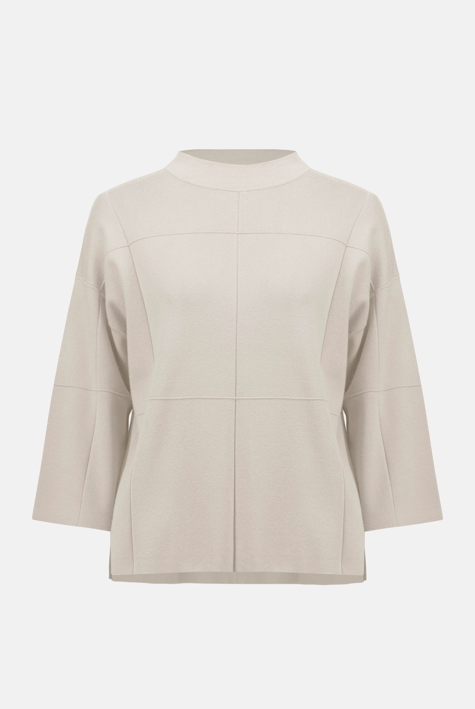 Brushed Viscose Straight Sweater with Mock Neck