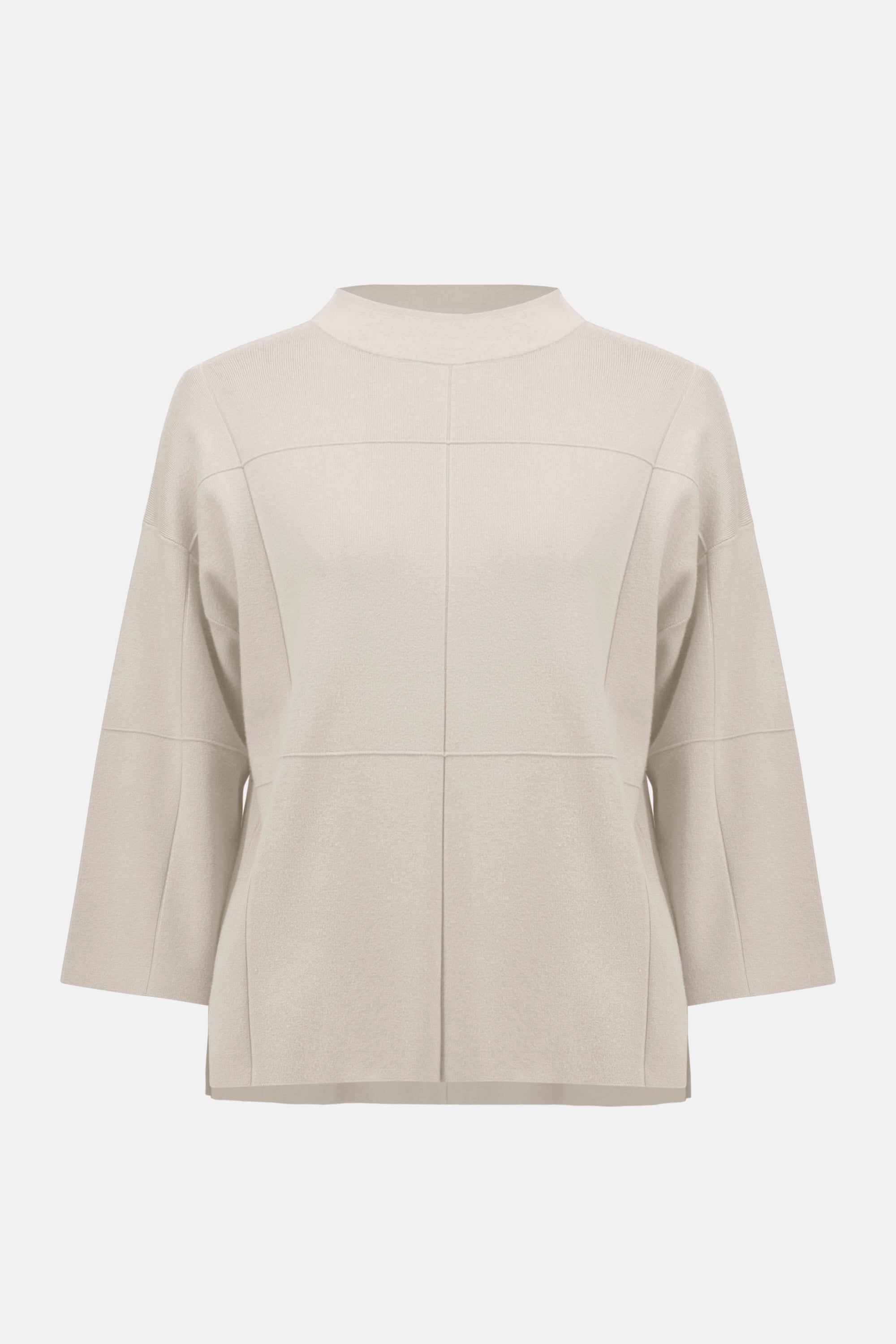 Brushed Viscose Straight Sweater with Mock Neck