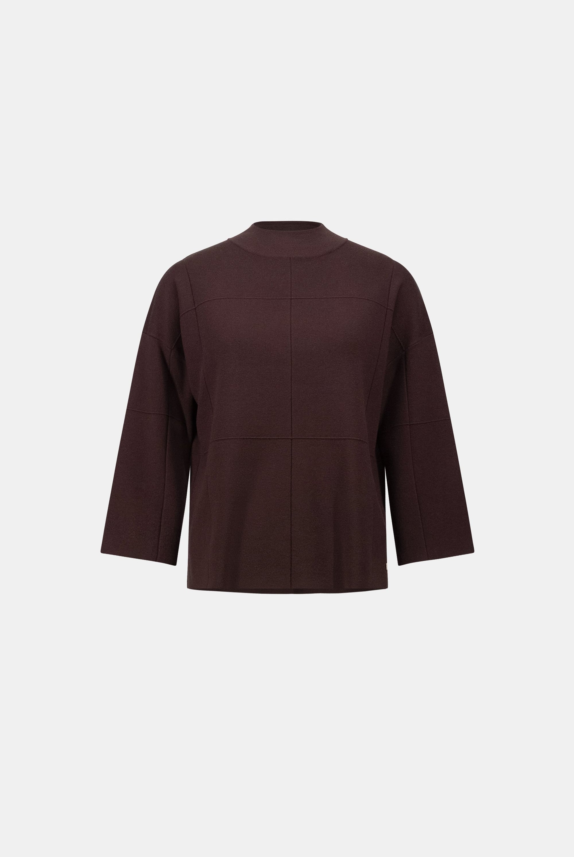 Brushed Viscose Straight Sweater with Mock Neck