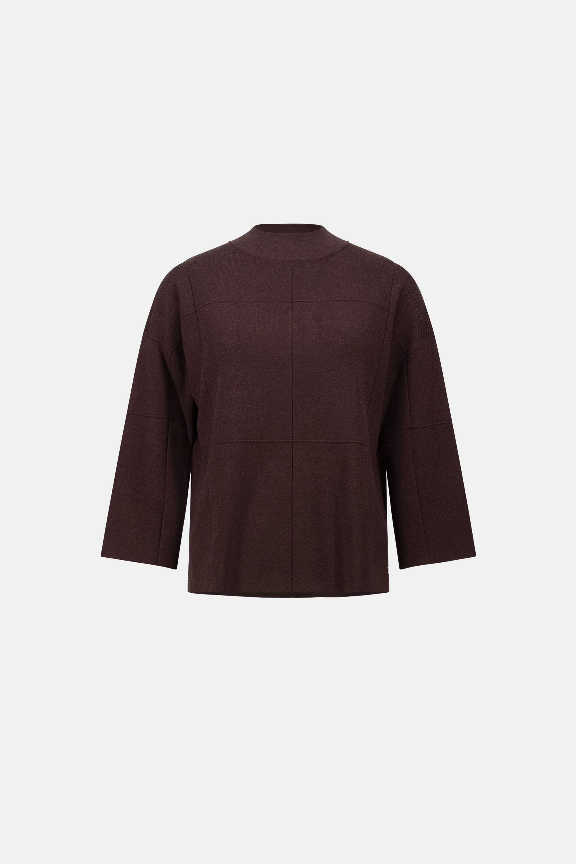 Brushed Viscose Straight Sweater with Mock Neck
