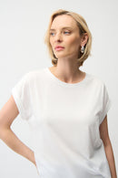 Joseph Ribkoff Cotton Boxy Crewneck T-Shirt-261999