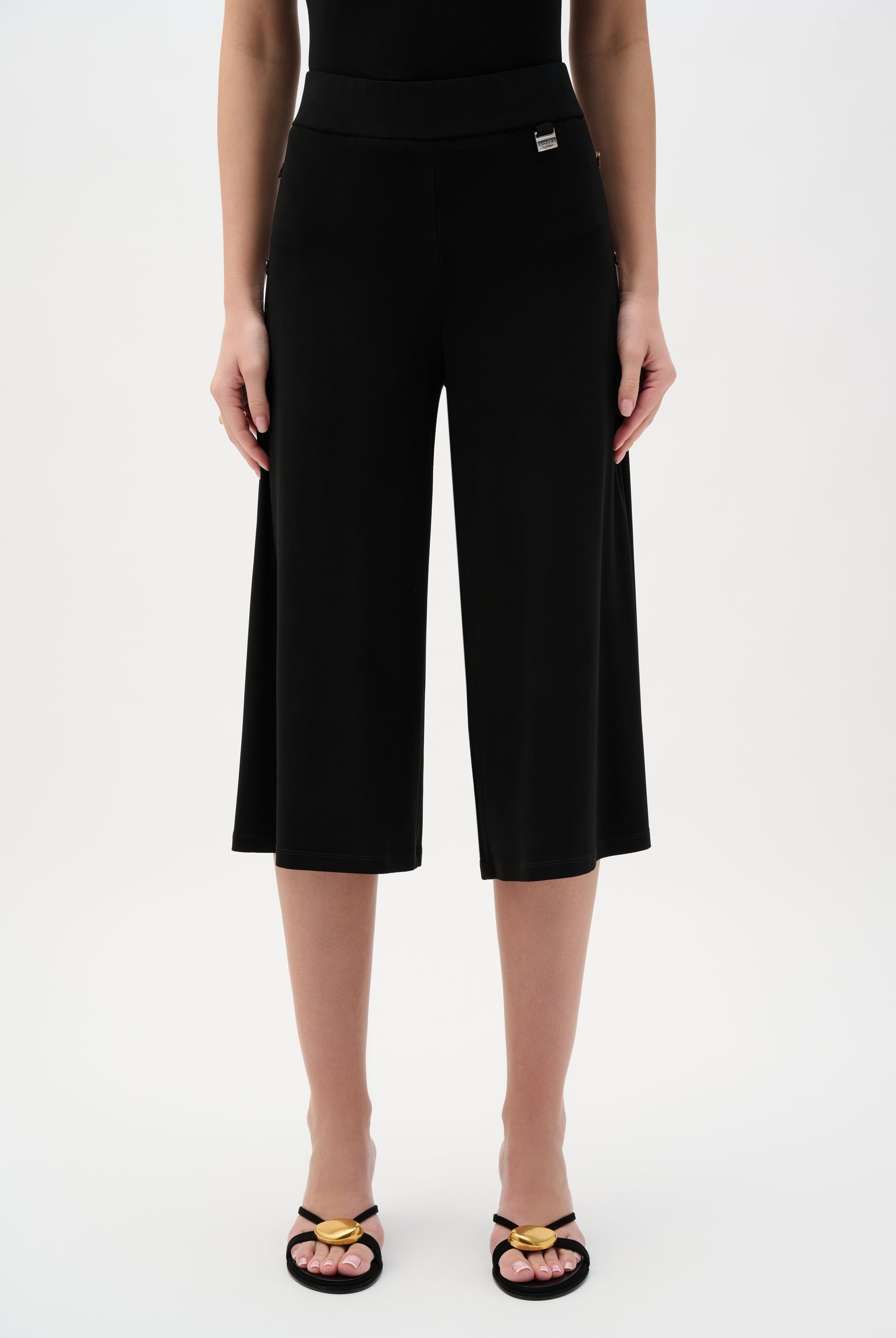 Silky Knit Wide Leg Culotte Pants
