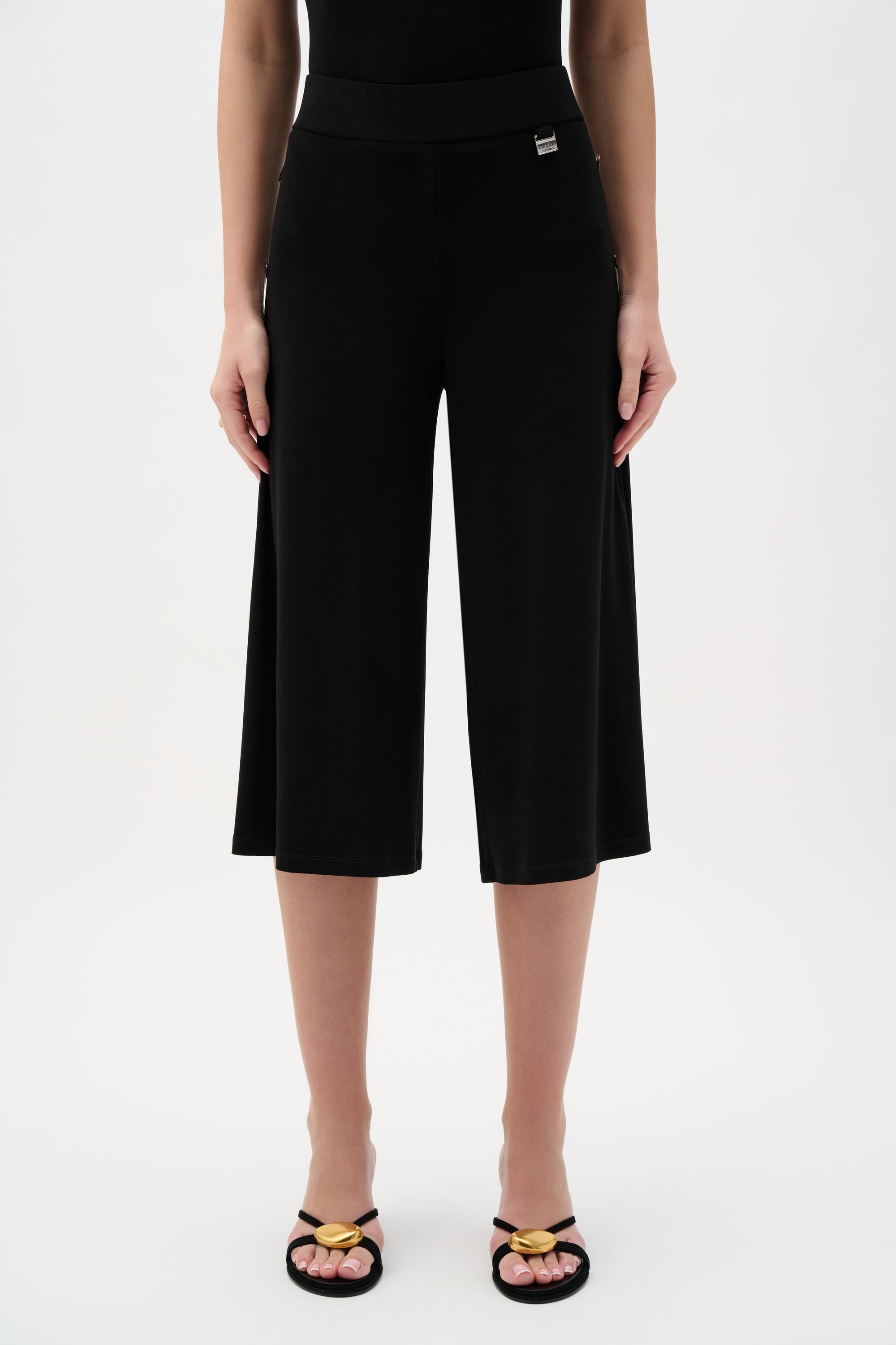 Silky Knit Wide Leg Culotte Pants