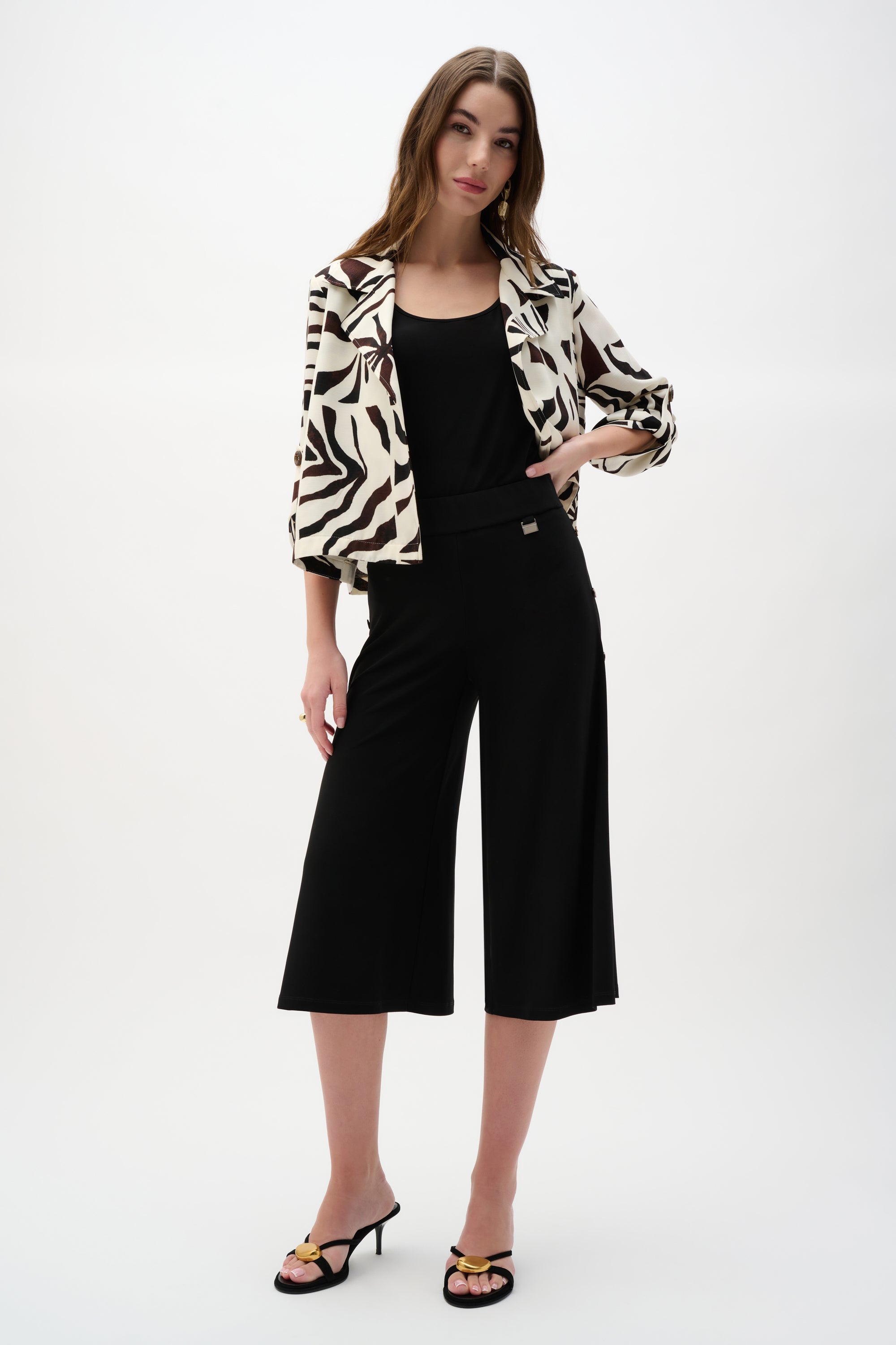 Joseph Ribkoff Silky Knit Wide Leg Culotte Pants-262008