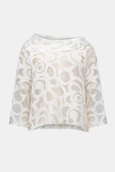 Joseph Ribkoff Burnout Woven Boxy Top With Cowl Neck-262020