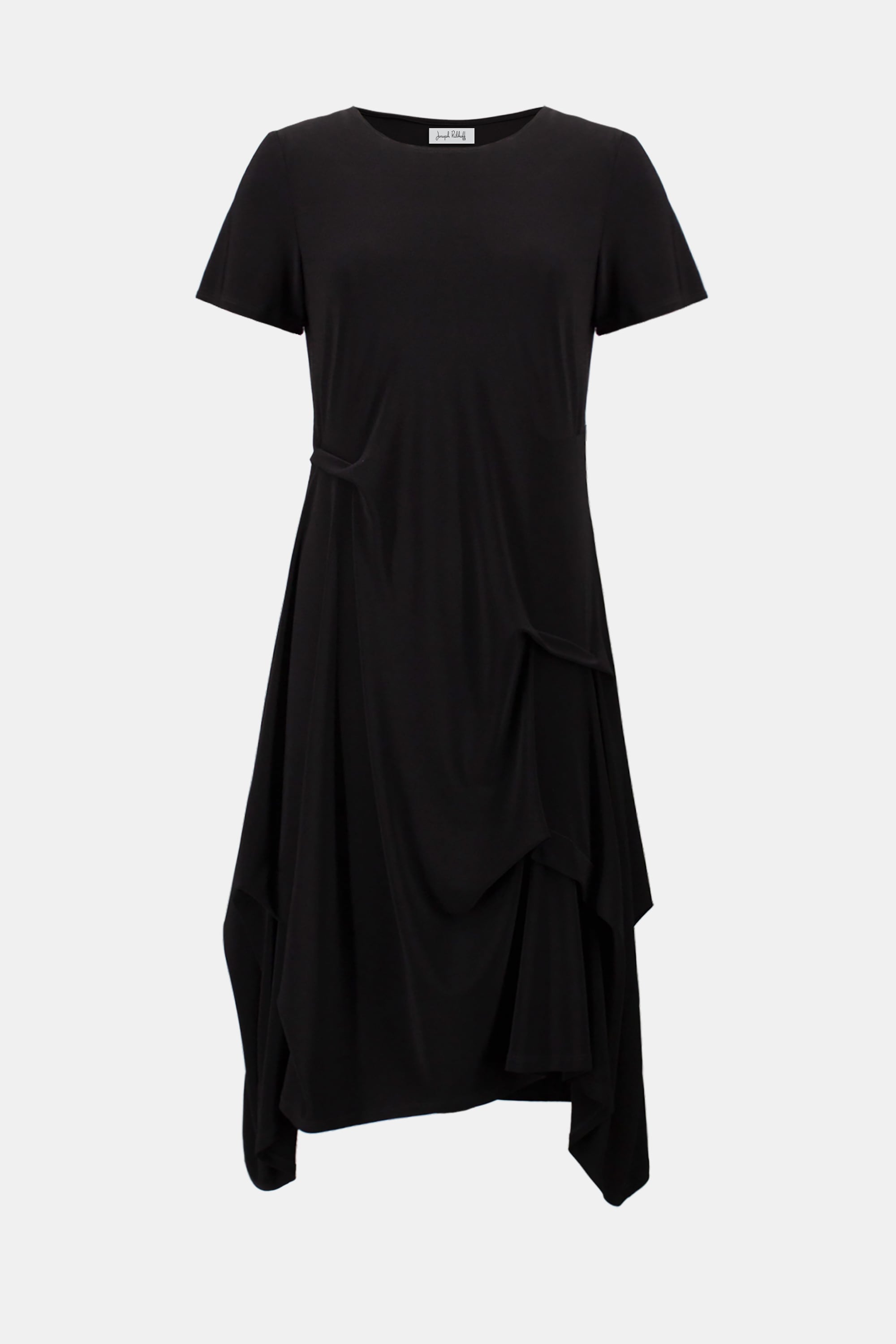 Silky Knit Trapeze Dress With Boat Neck
