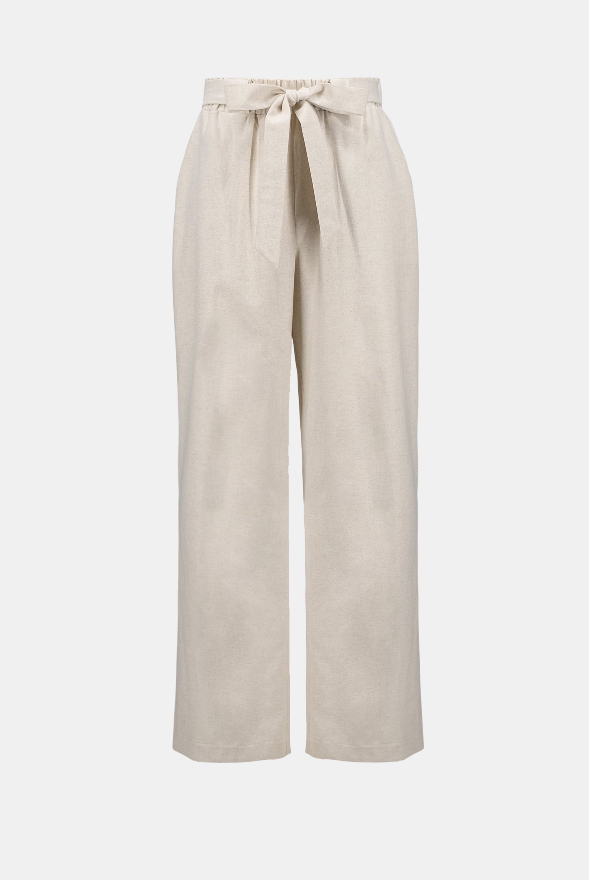 Linen Woven Pull-On Wide Leg Pants