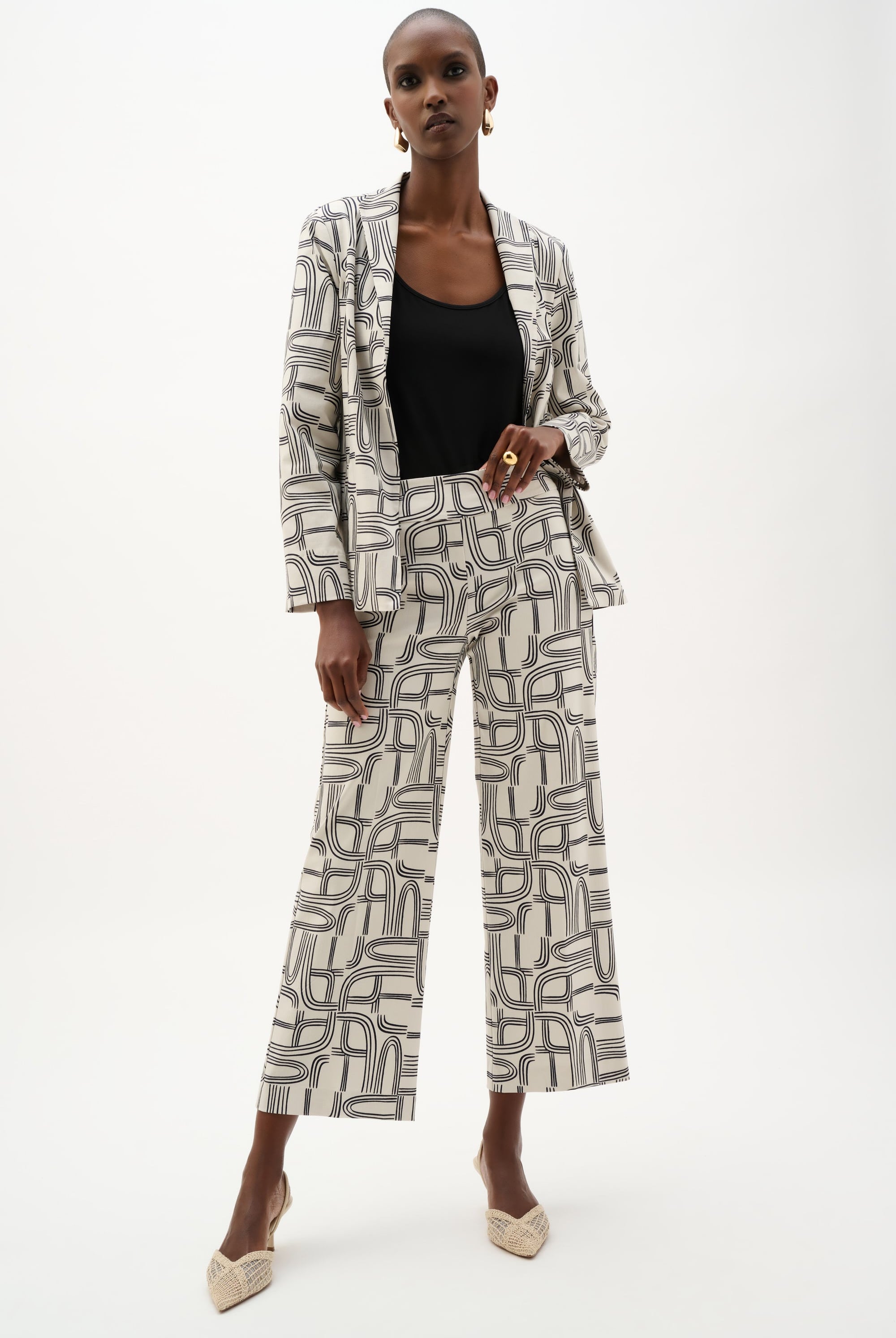 Millennium Geometric Print Wide Leg Pants