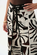 Joseph Ribkoff Woven Gauze Tropical Print Wide Leg Pants-262056