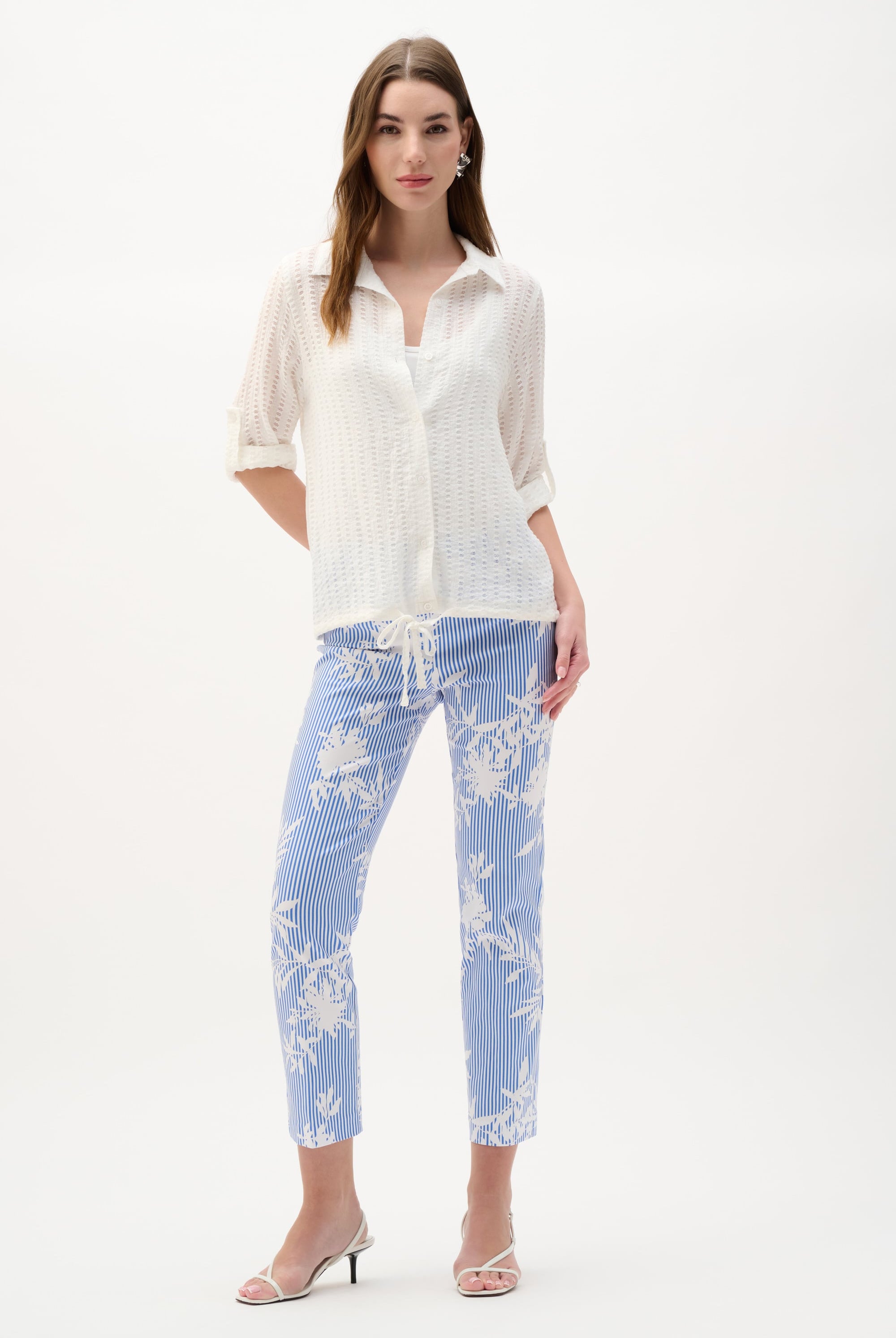 Woven Novelty Cocoon Blouse With Drawstring Hem