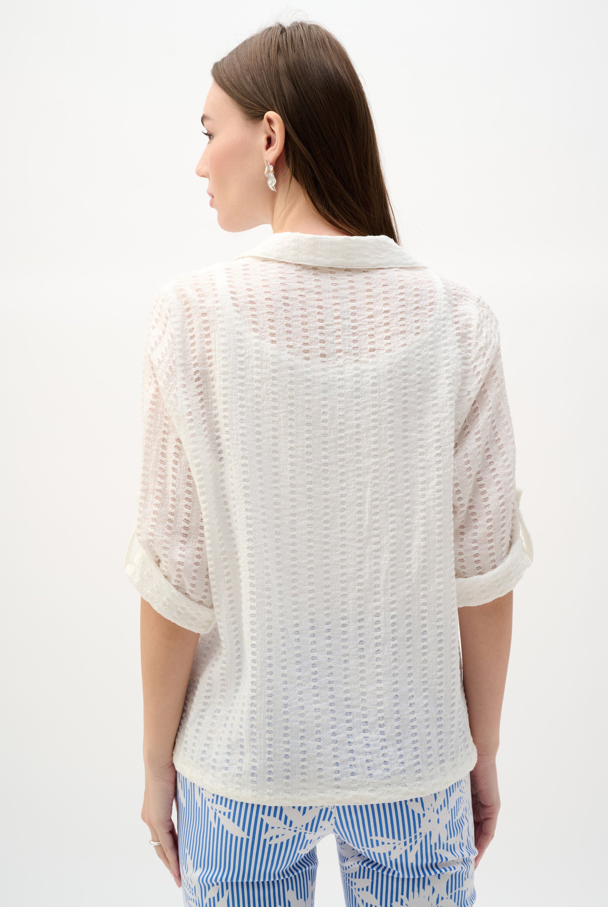 Woven Novelty Cocoon Blouse With Drawstring Hem