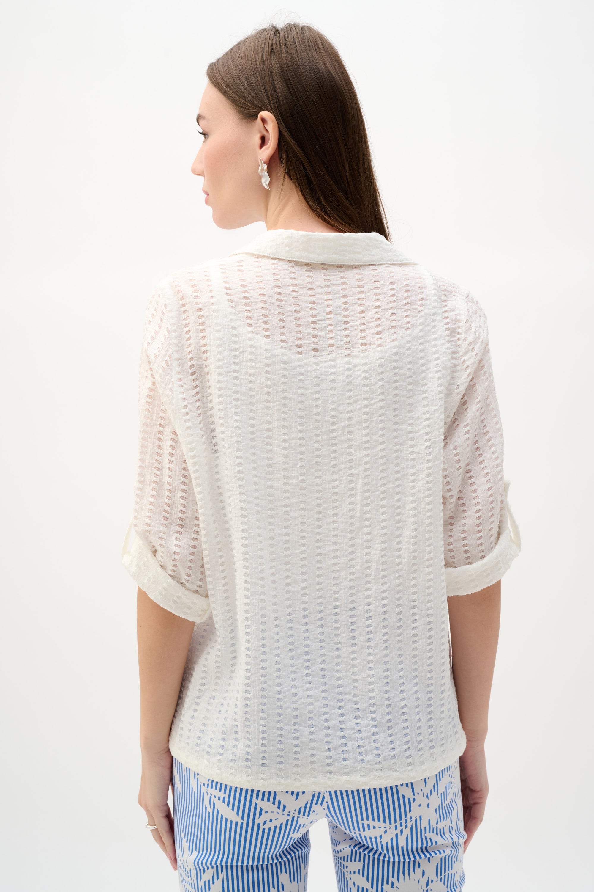Woven Novelty Cocoon Blouse With Drawstring Hem