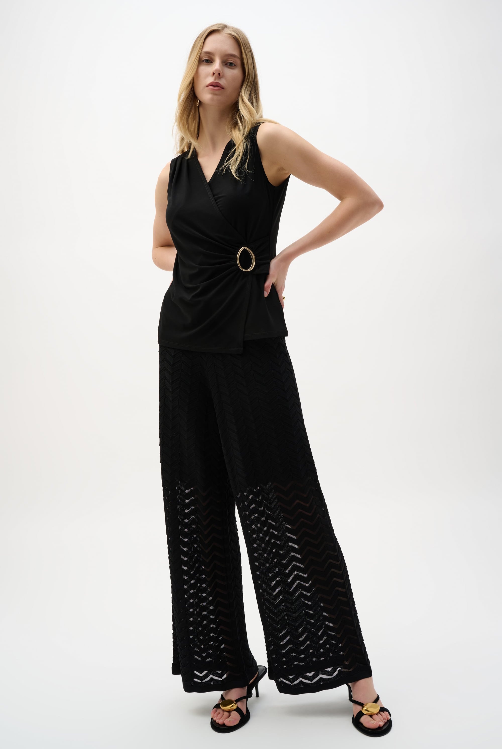 Silky Knit Fitted Wrap Top